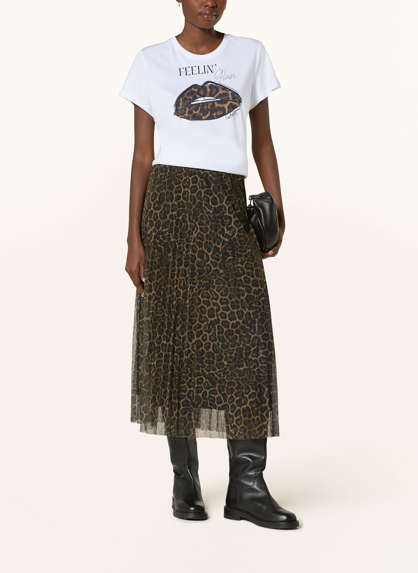 CATNOIR Rock mit Plissees: BRAUN / DUNKELBRAUN