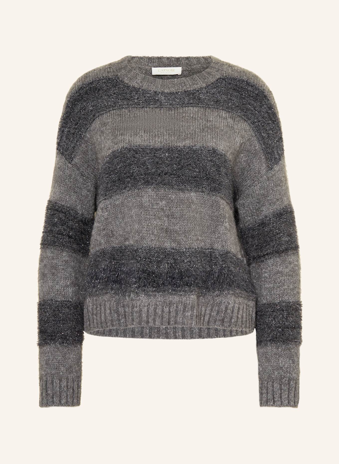 CATNOIR Pullover mit Alpaka und Glitzergarn: GRAU / DUNKELGRAU