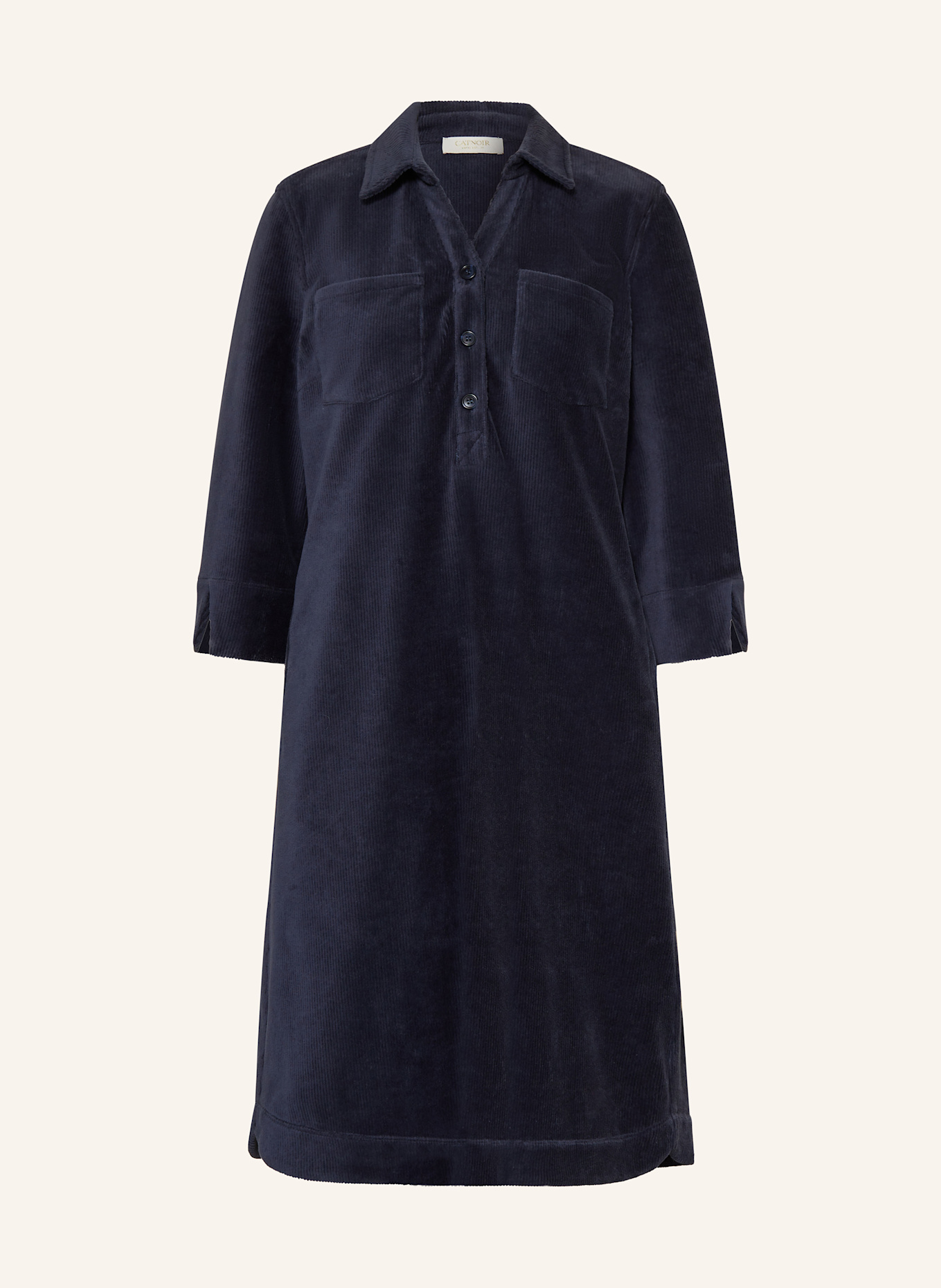 CATNOIR Hemdblusenkleid aus Cord mit 3/4-Arm: DUNKELBLAU