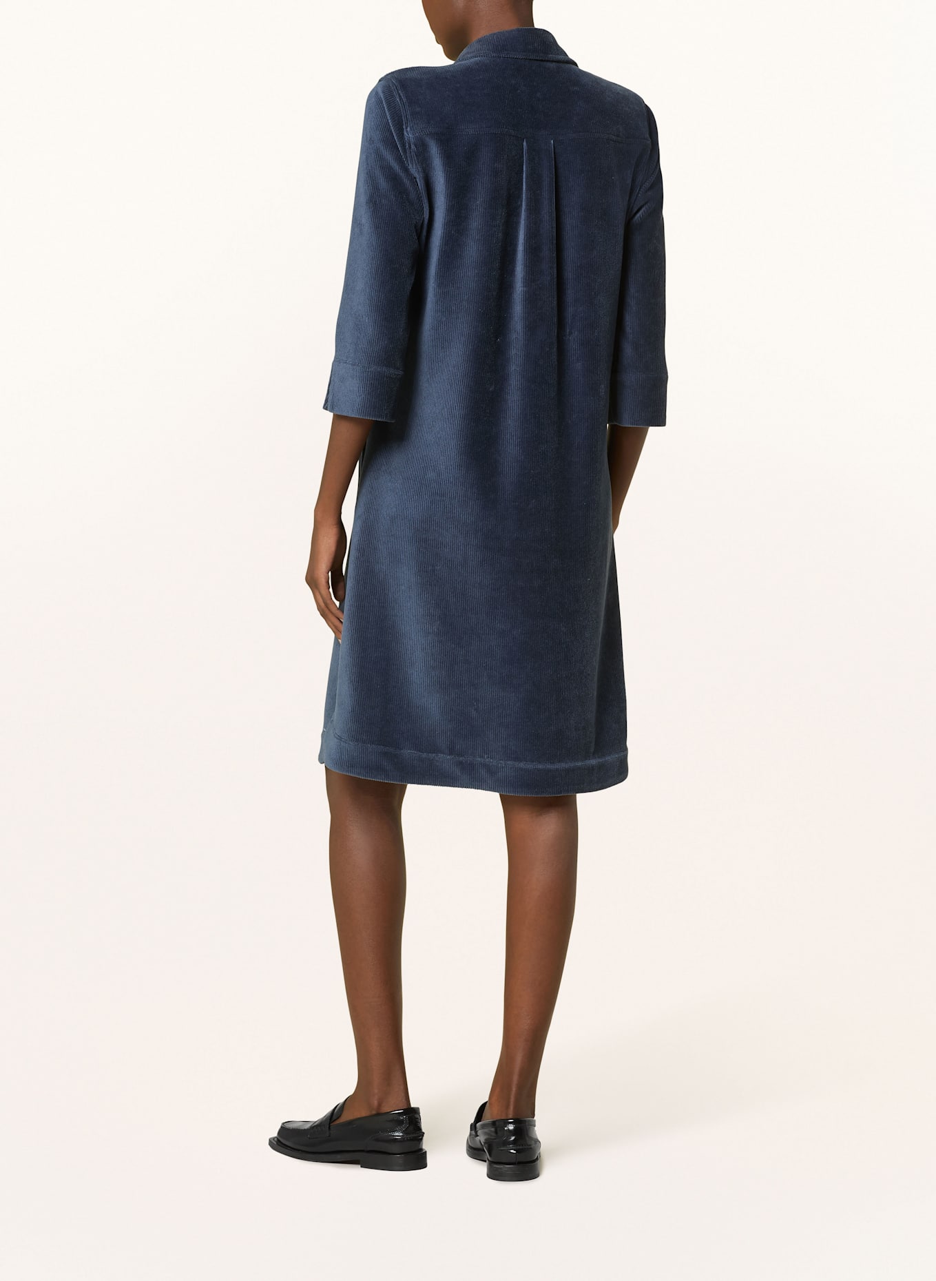 CATNOIR Hemdblusenkleid aus Cord mit 3/4-Arm: DUNKELBLAU