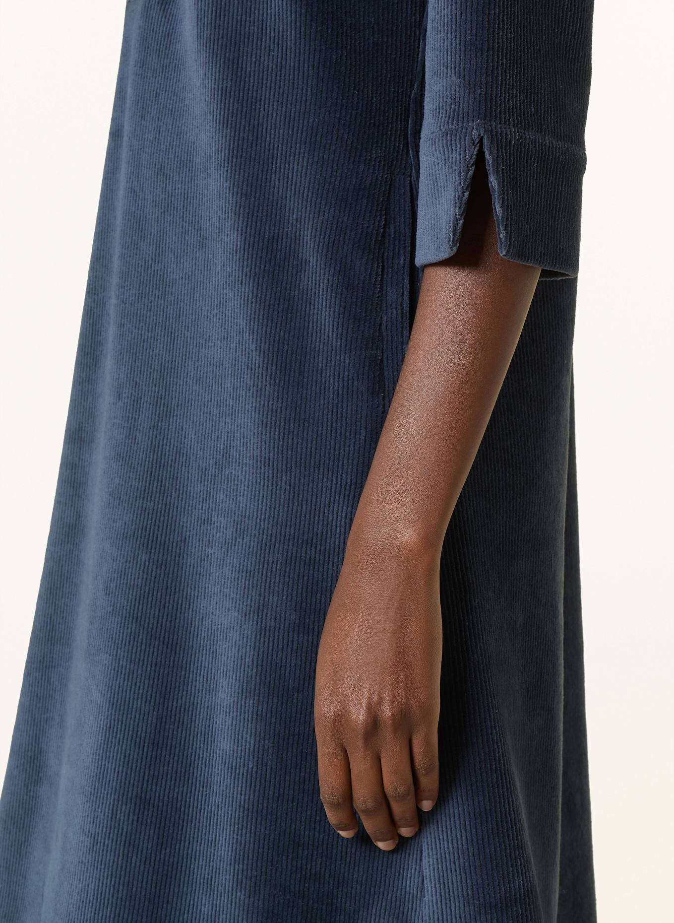 CATNOIR Hemdblusenkleid aus Cord mit 3/4-Arm: DUNKELBLAU