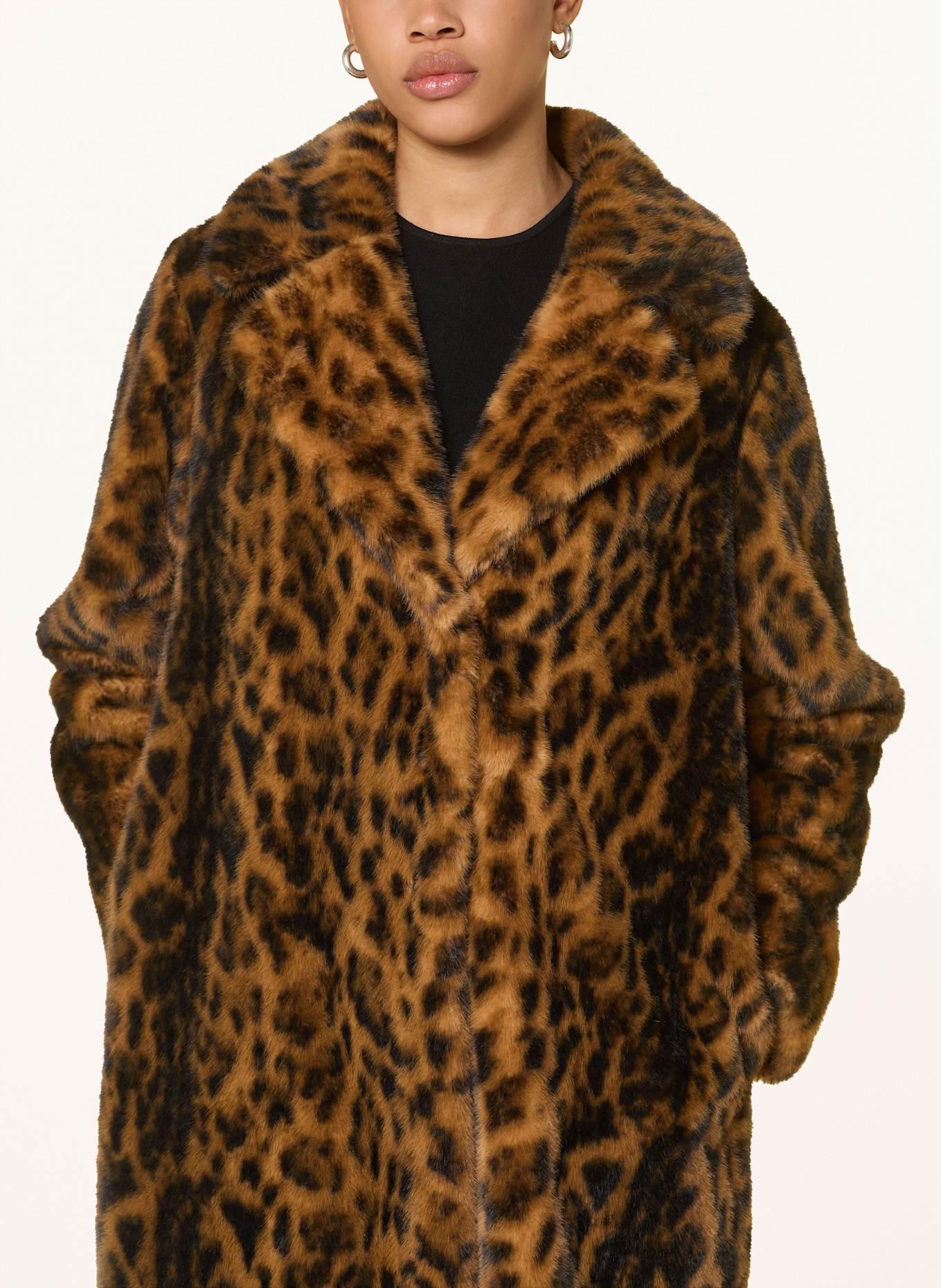 CATNOIR Kunstfell-Mantel: BRAUN / SCHWARZ