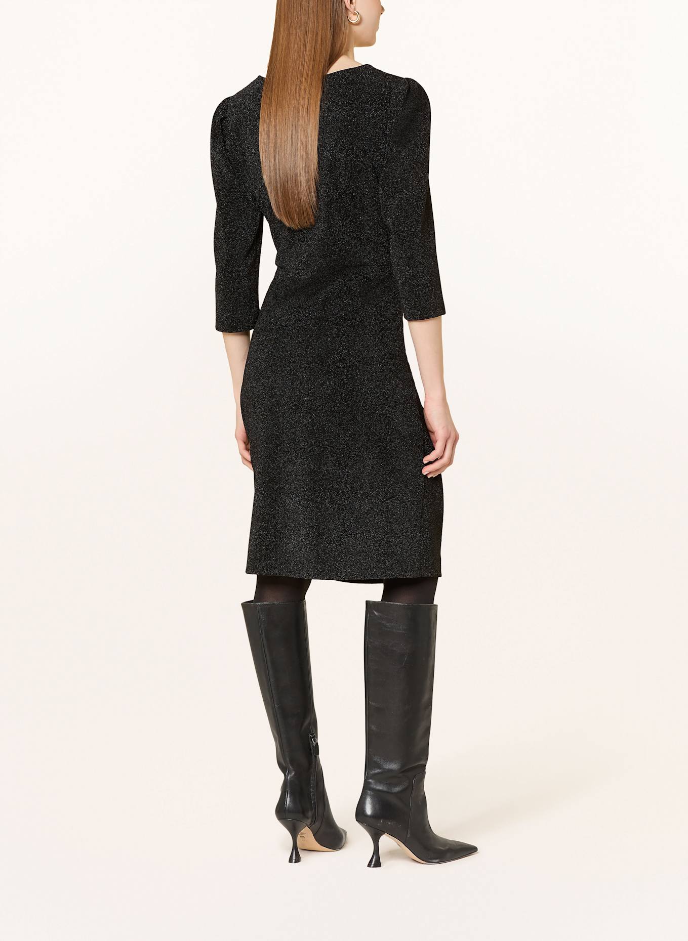 CATNOIR Kleid mit Glitzergarn und 3/4-Arm: SCHWARZ