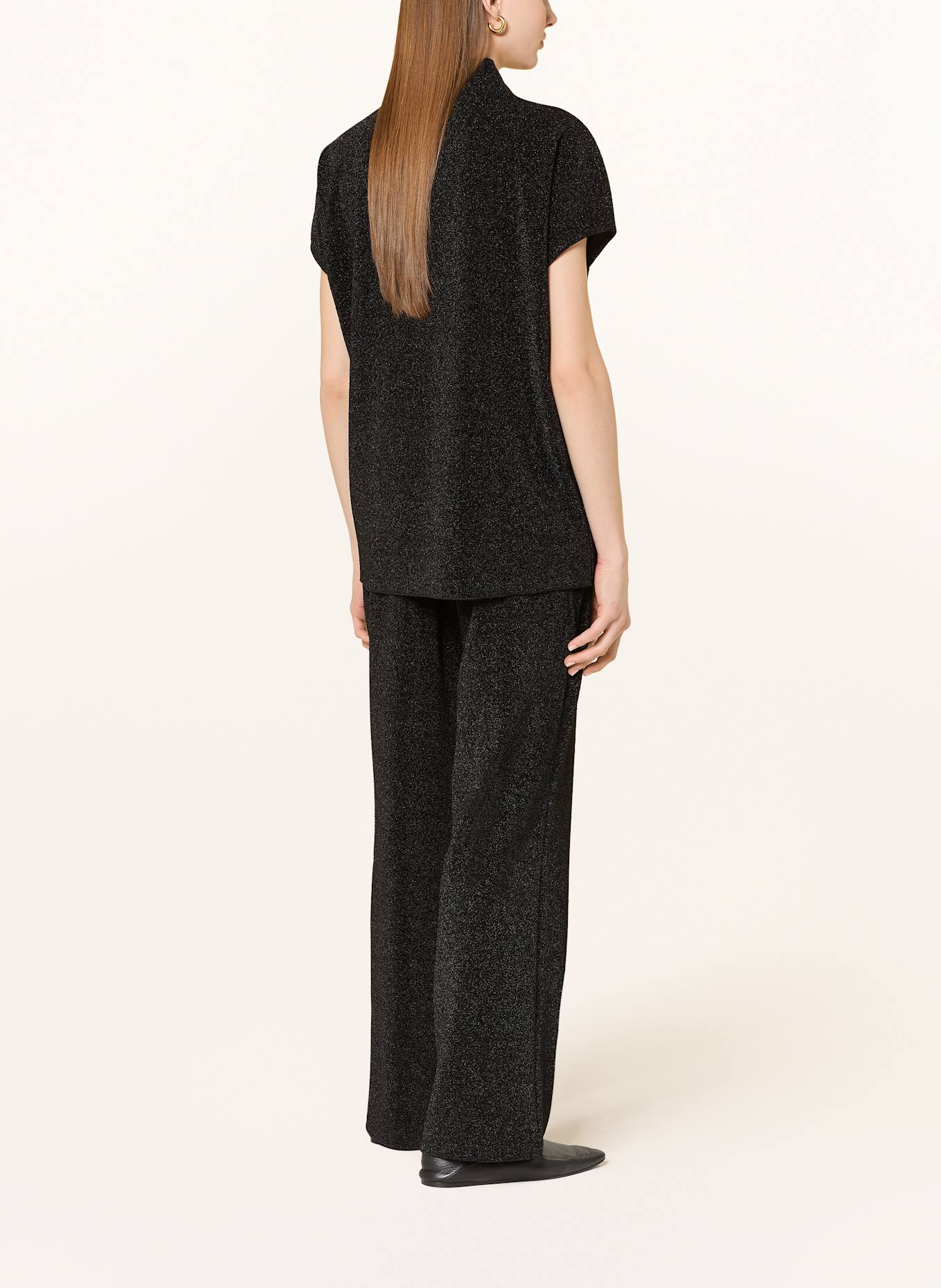 CATNOIR Blusentop mit Glitzergarn: SCHWARZ