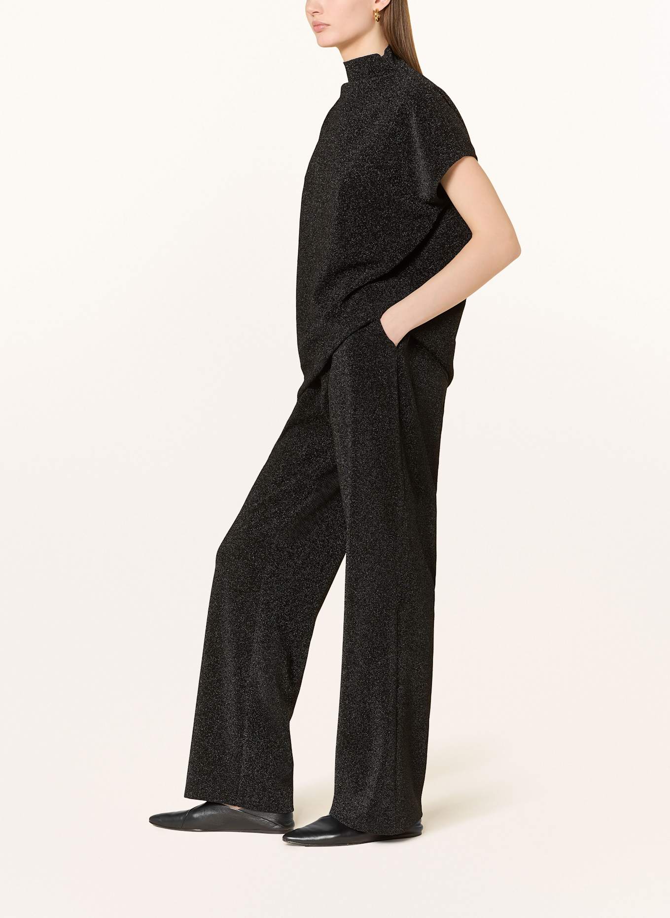 CATNOIR Hose mit Glitzergarn: SCHWARZ