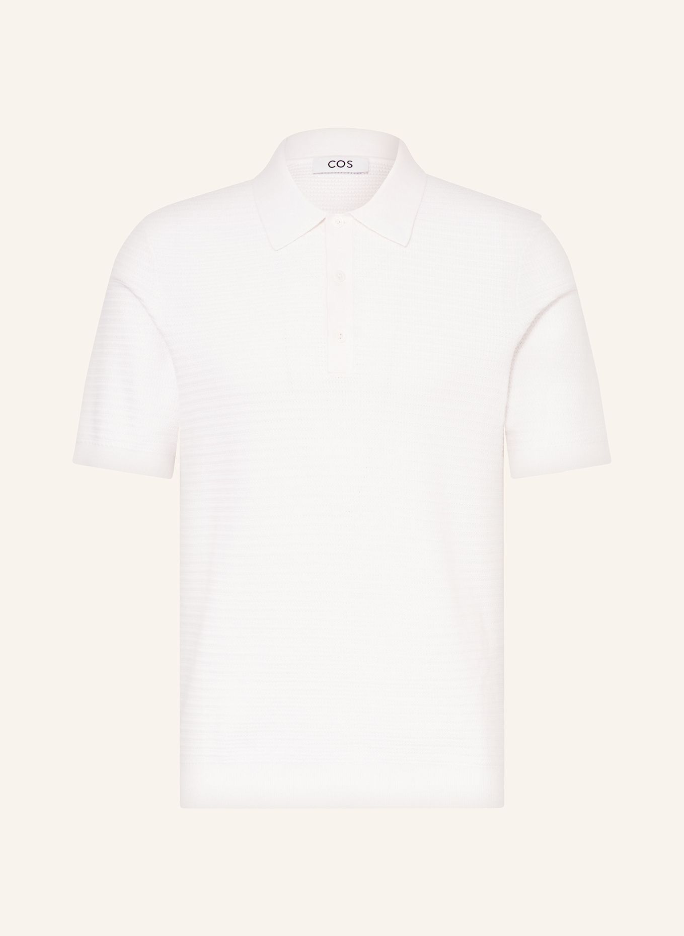 COS Strick-Poloshirt Regular Fit: WEISS