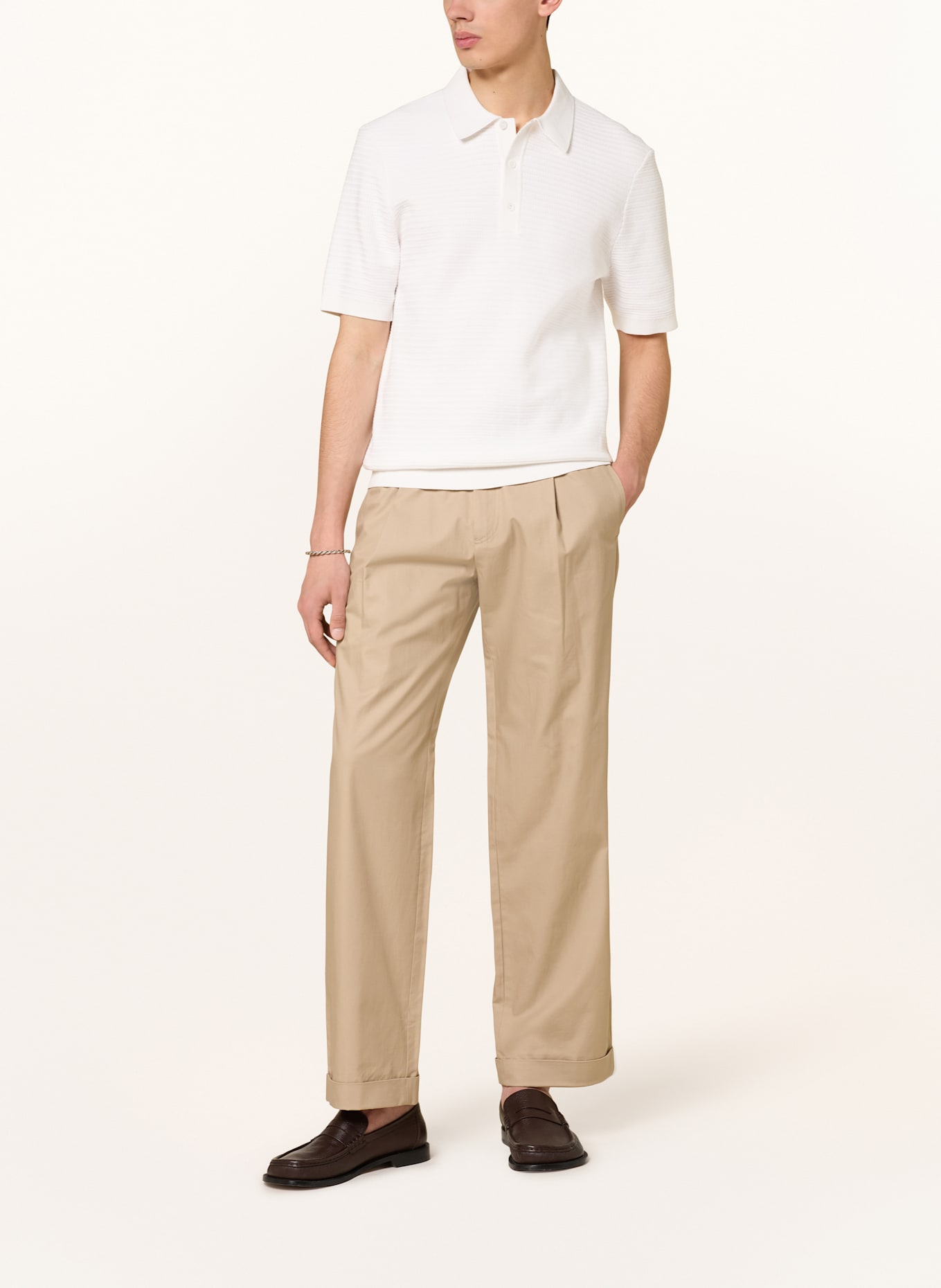 COS Strick-Poloshirt Regular Fit: WEISS