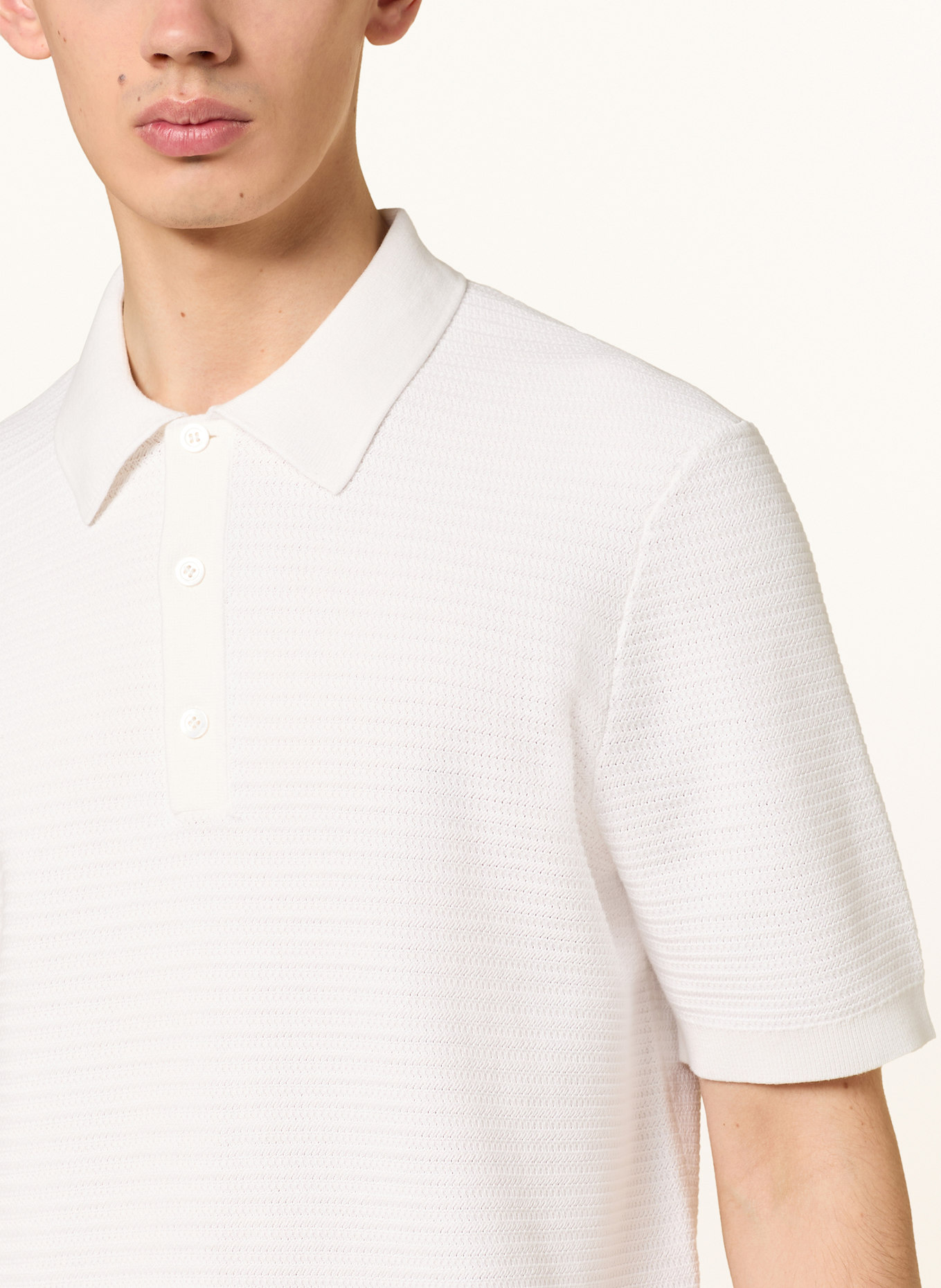 COS Strick-Poloshirt Regular Fit: WEISS