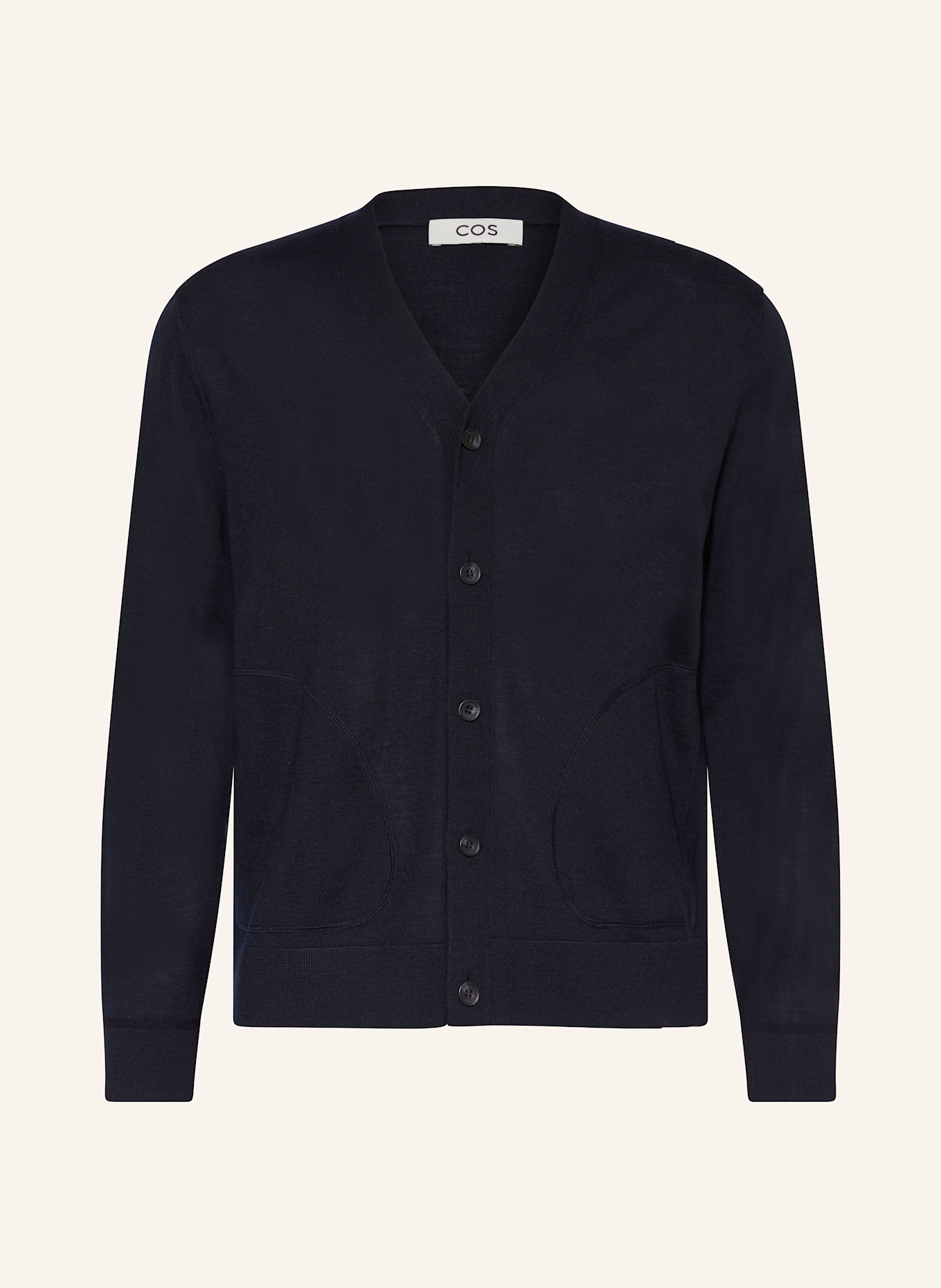 COS Strickjacke aus Merinowolle: DUNKELBLAU
