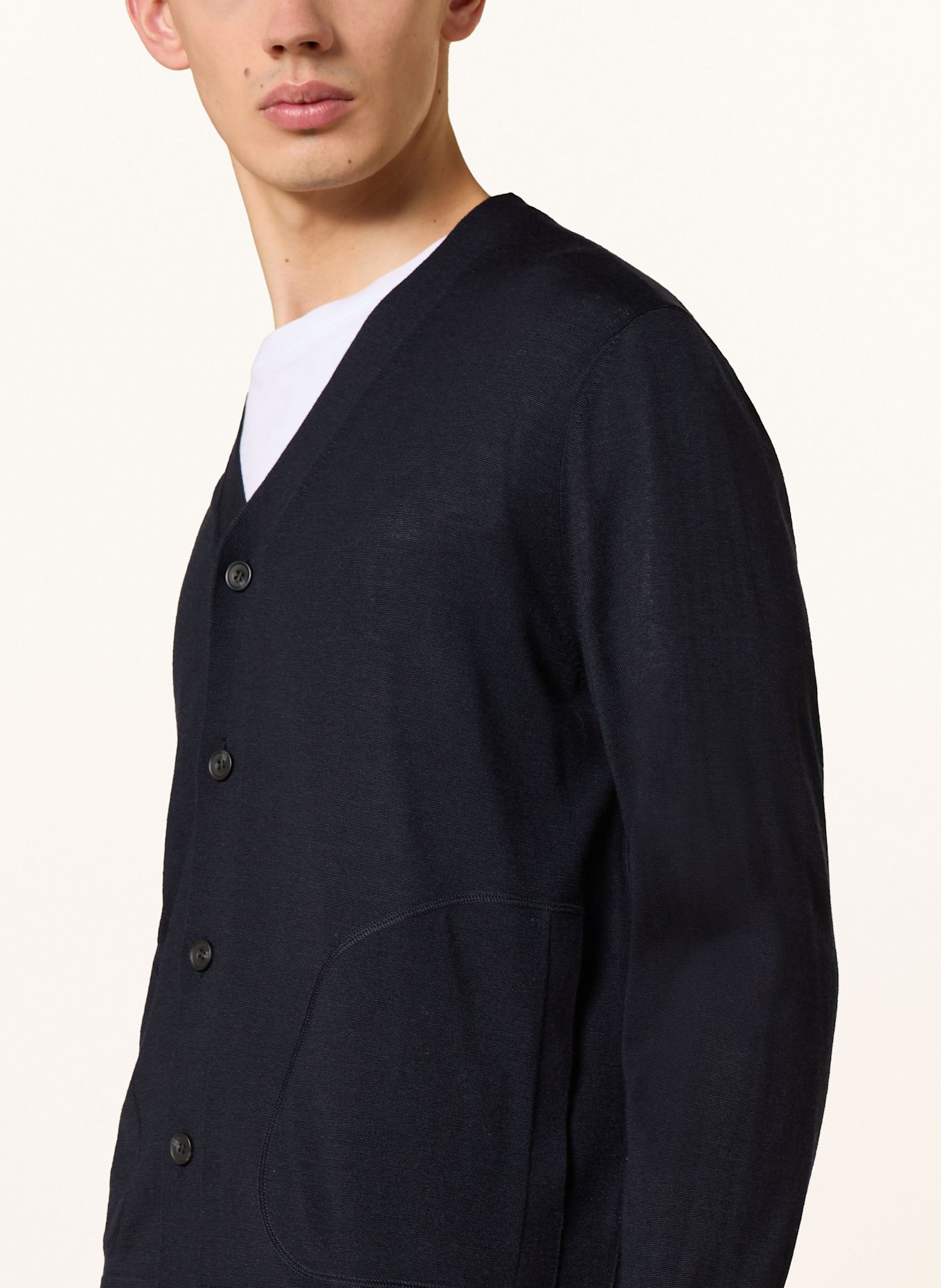 COS Strickjacke aus Merinowolle: DUNKELBLAU