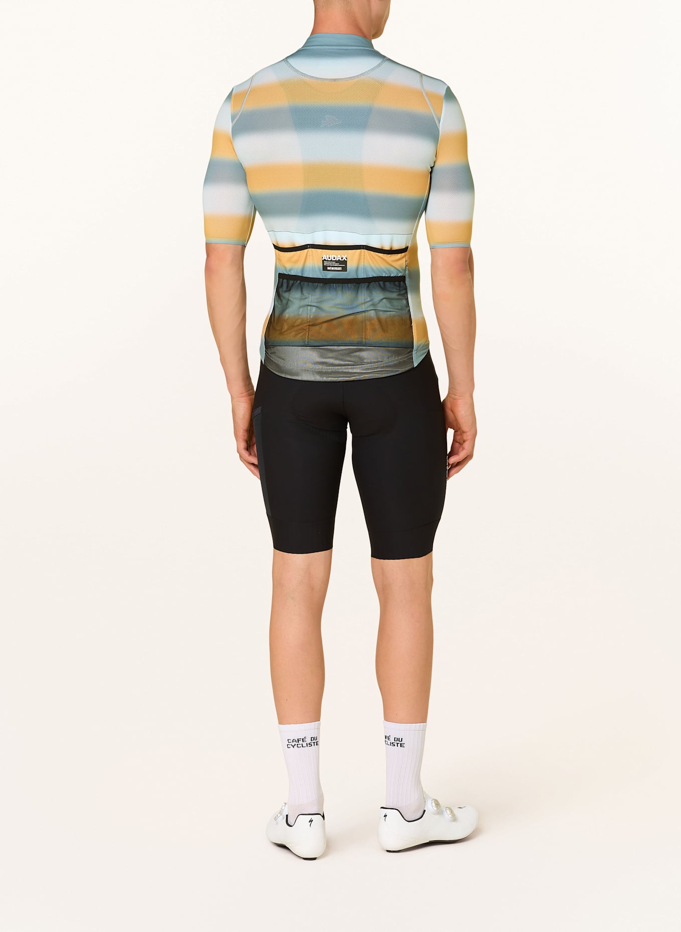 CAFÉ DU CYCLISTE Koszulka rowerowa MONA: NIEBIESKI / JASNONIEBIESKI / CIEMNOŻÓŁTY