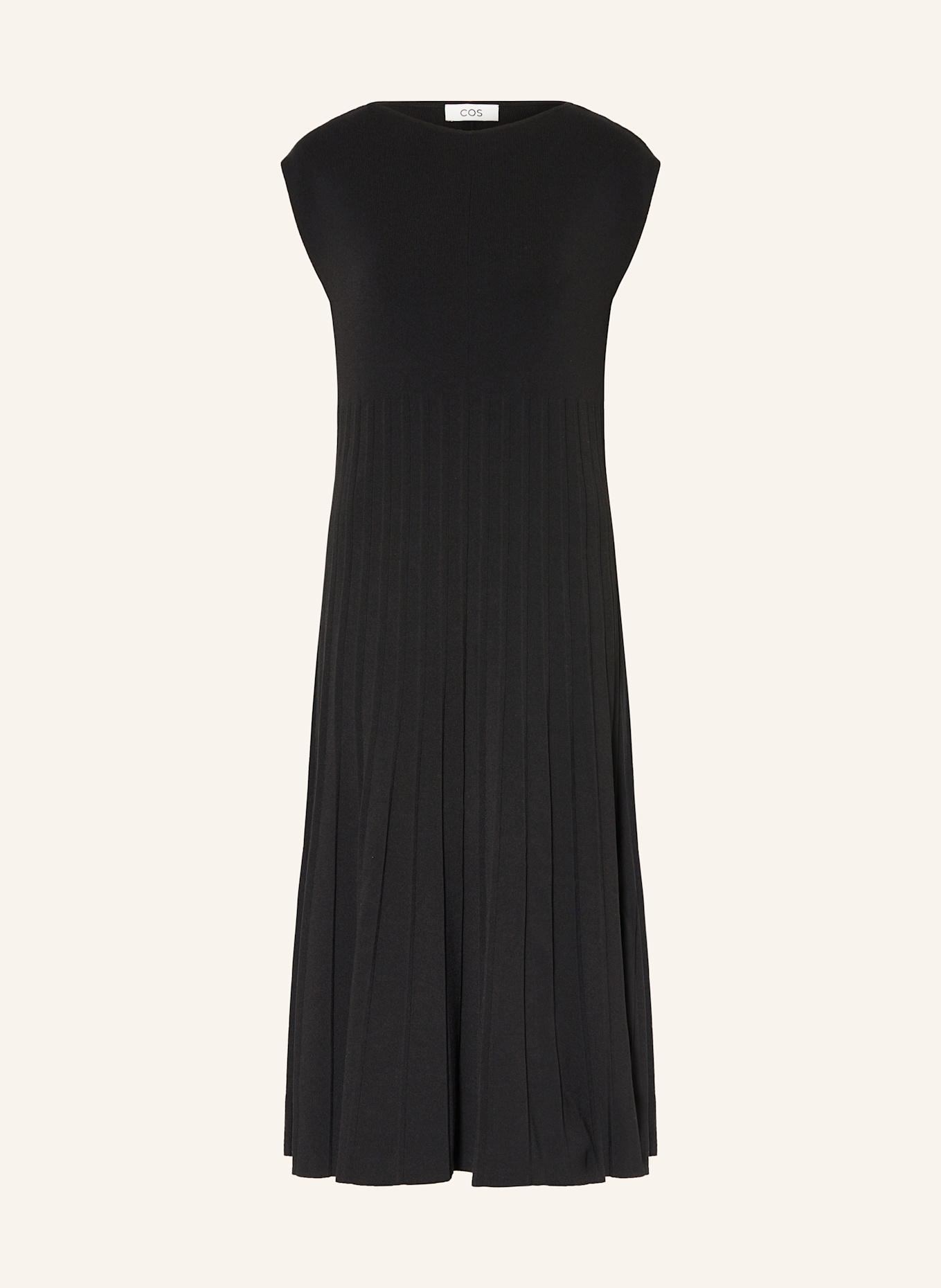 COS Strickkleid mit Plissees: SCHWARZ
