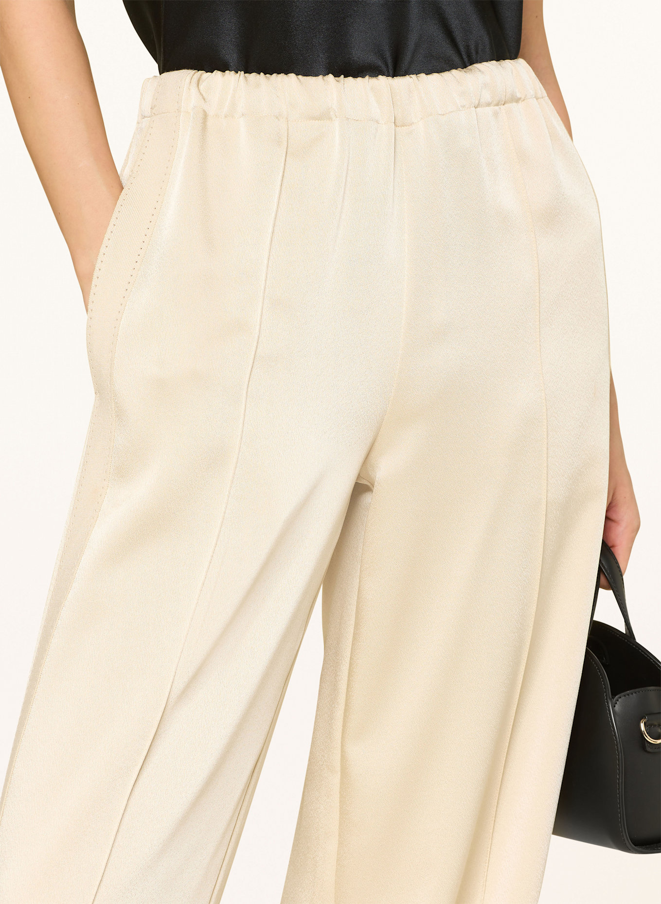 VINCE Hose im Joggingstil mit Galonstreifen: HELLBRAUN