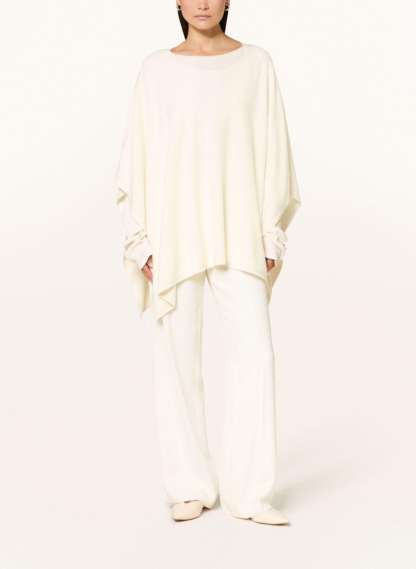 VINCE Cashmere-Poncho: CREME