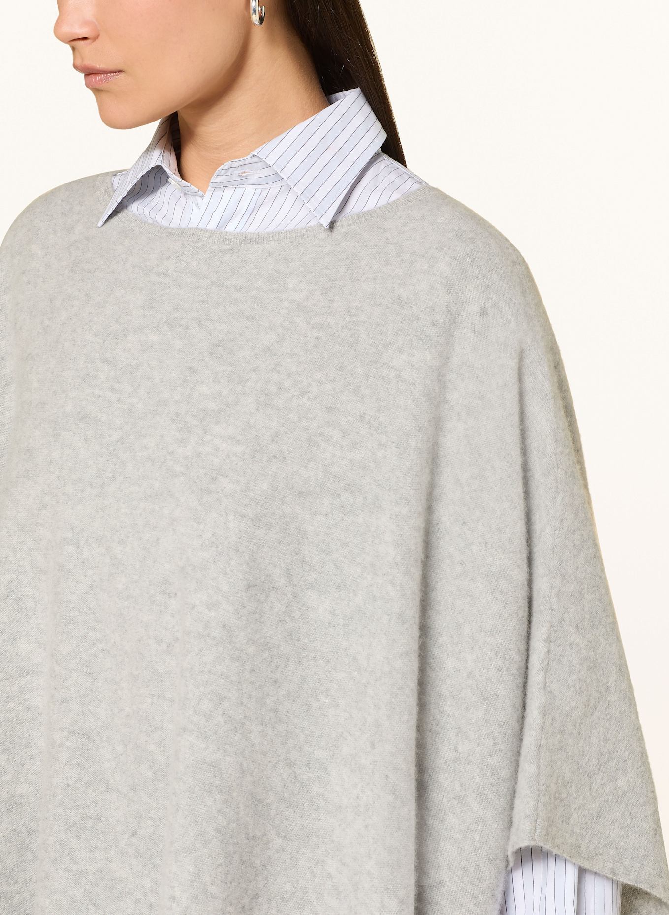 VINCE Cashmere-Poncho: HELLGRAU