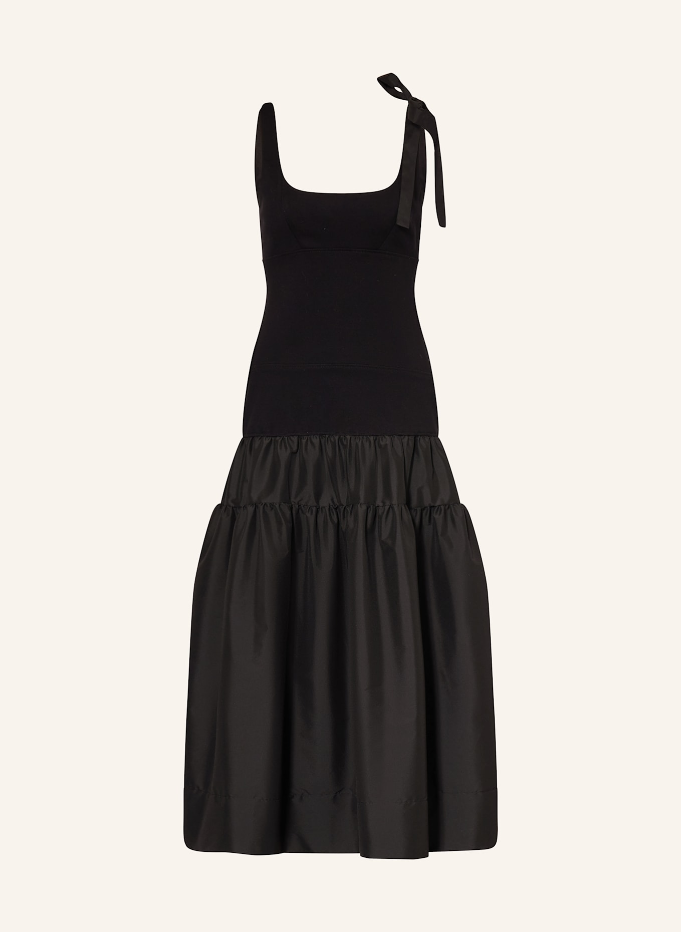 SANDRO Kleid im Materialmix: SCHWARZ