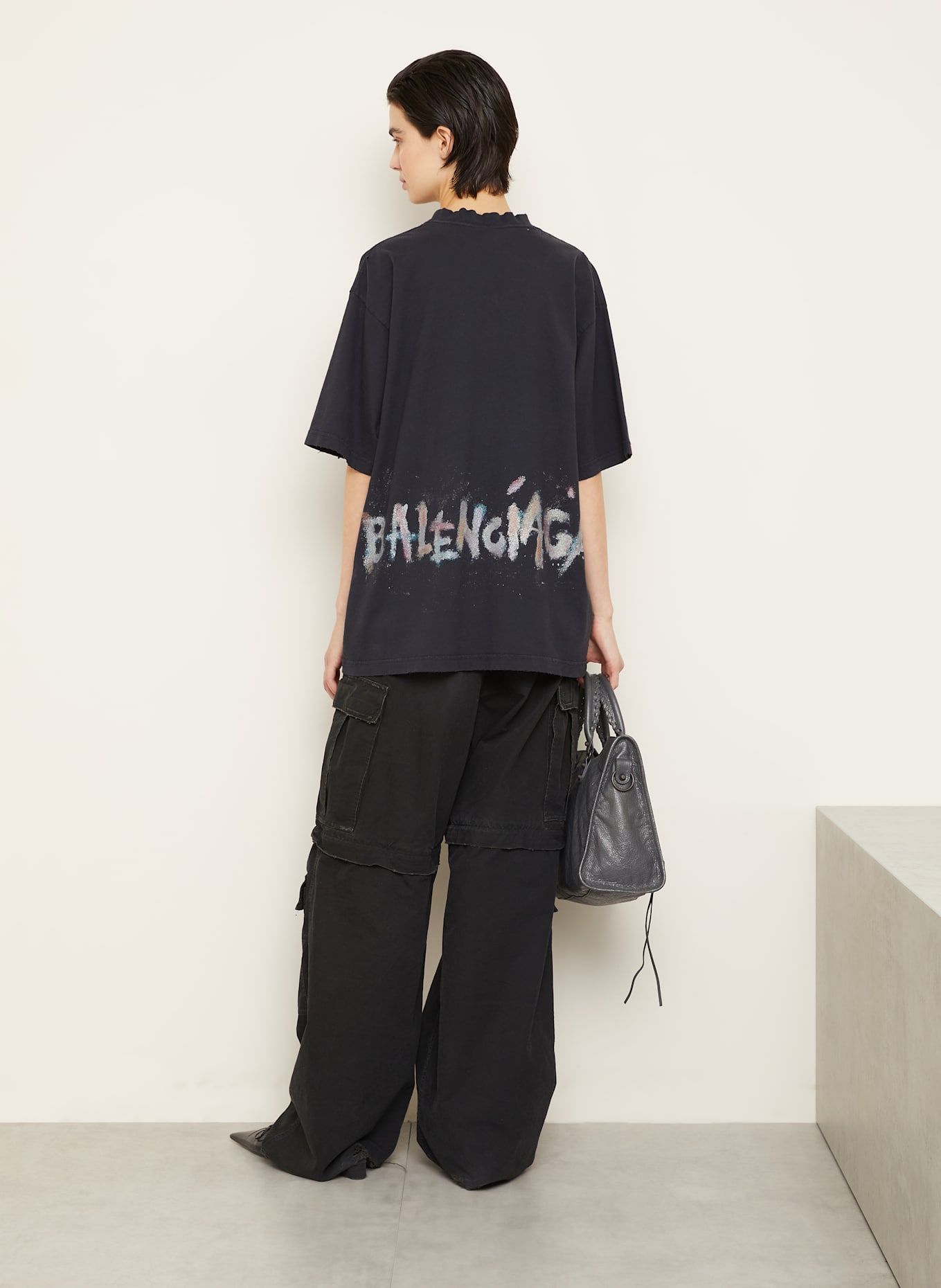 BALENCIAGA Koszulka oversize: CZIEMNOSZARY