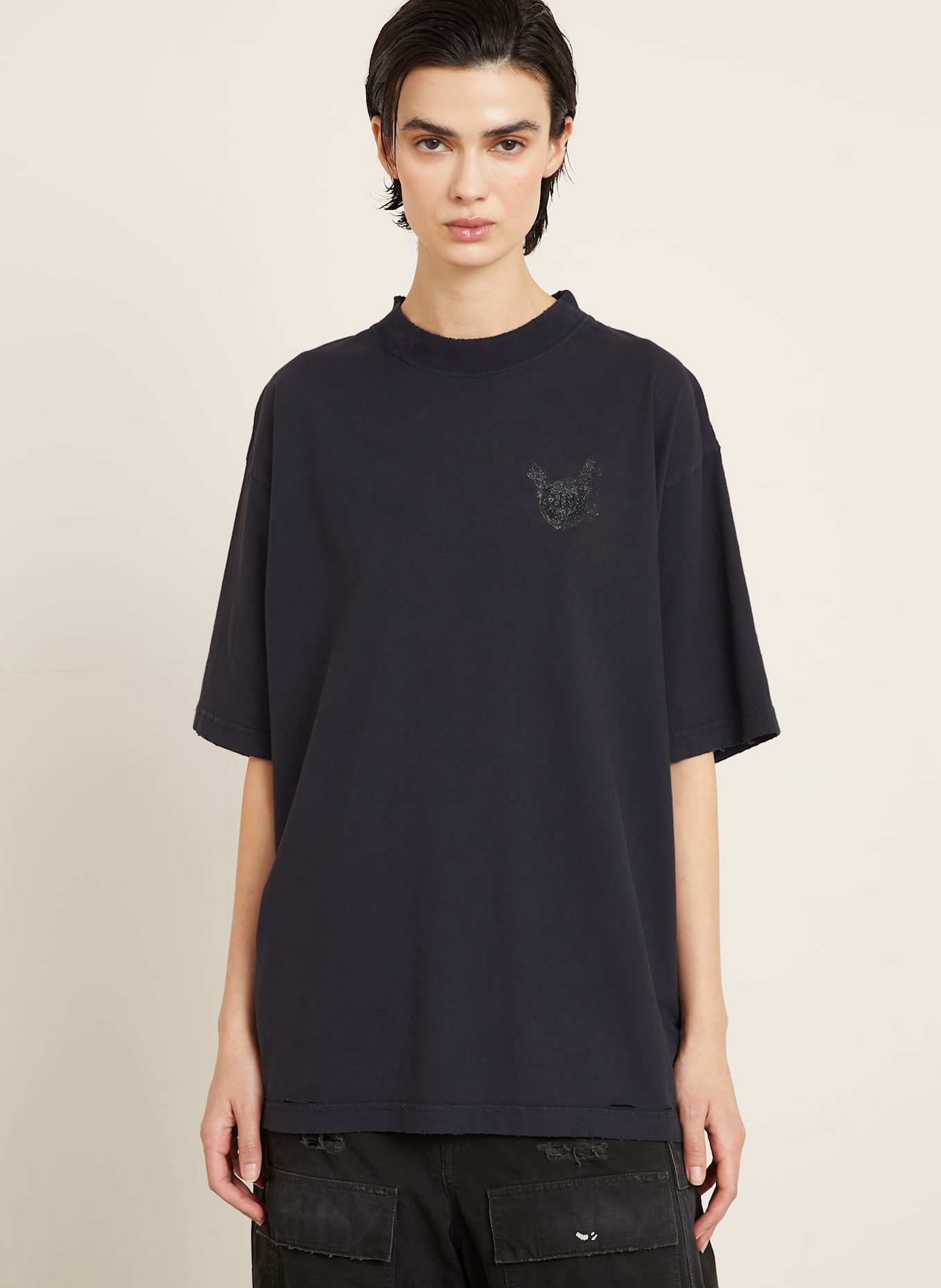 BALENCIAGA Koszulka oversize: CZIEMNOSZARY