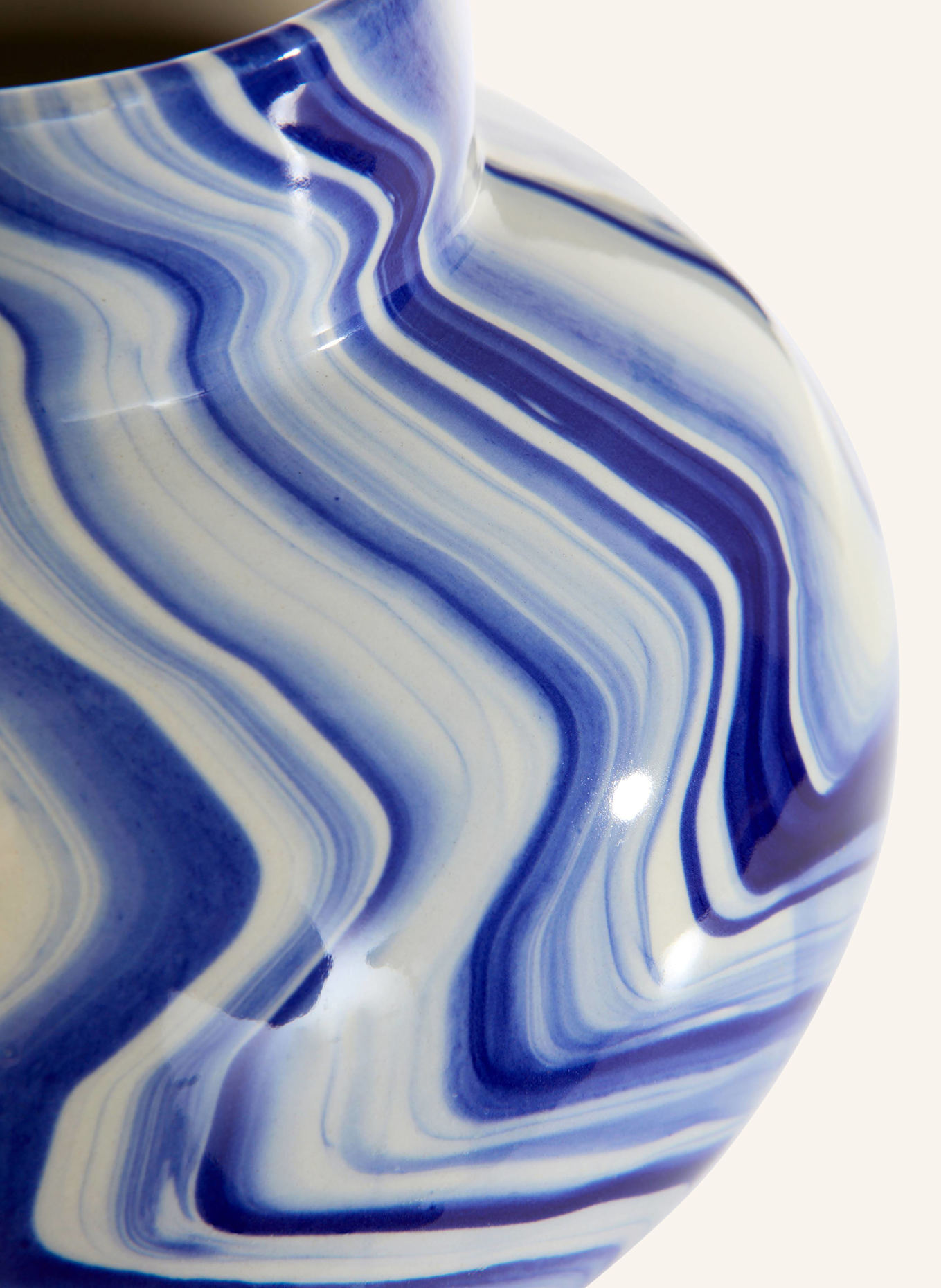 Jotex Vase WAVE: GRAU / BLAU