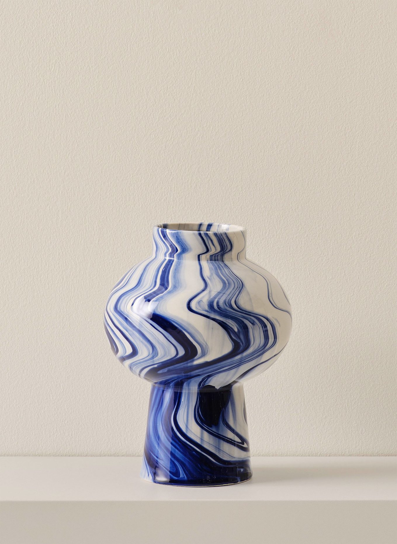 Jotex Vase WAVE: GRAU / BLAU