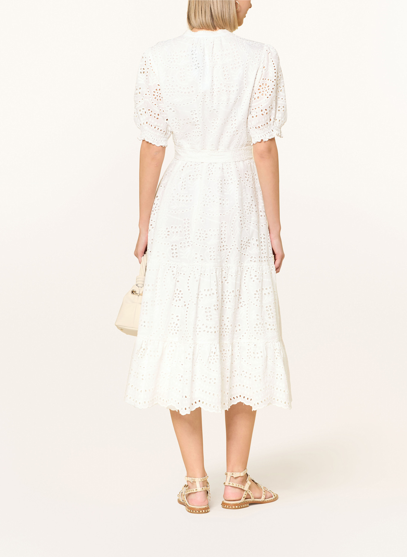 HOBBS Hemdblusenkleid ROSANNA aus Lochspitze: WEISS