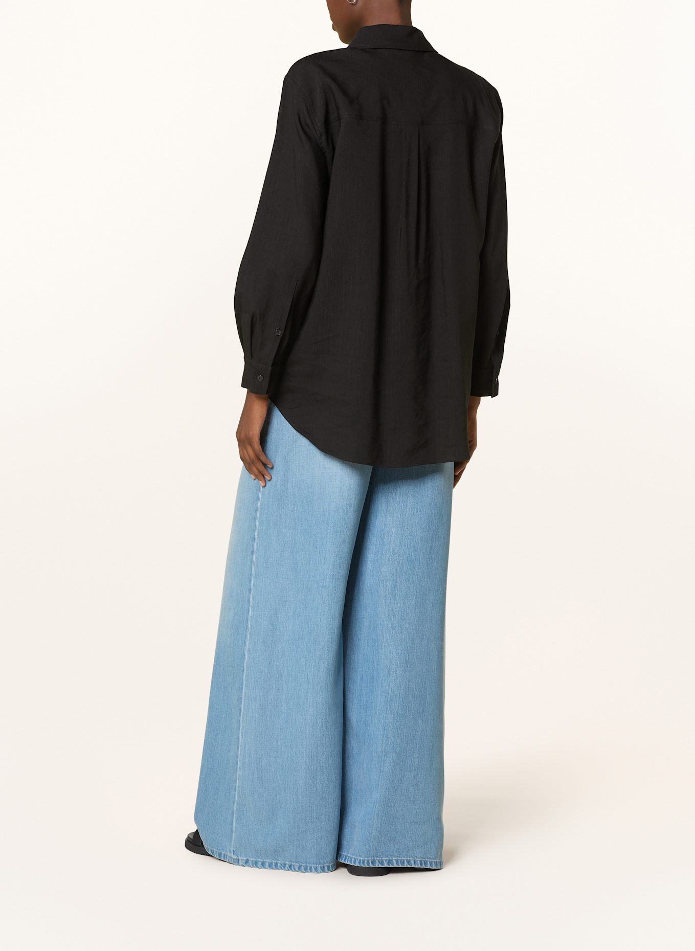 MAC DAYDREAM slouchy blue and white jeans BEL AIR: Stradivarius super high-waist skinny jeans in brown