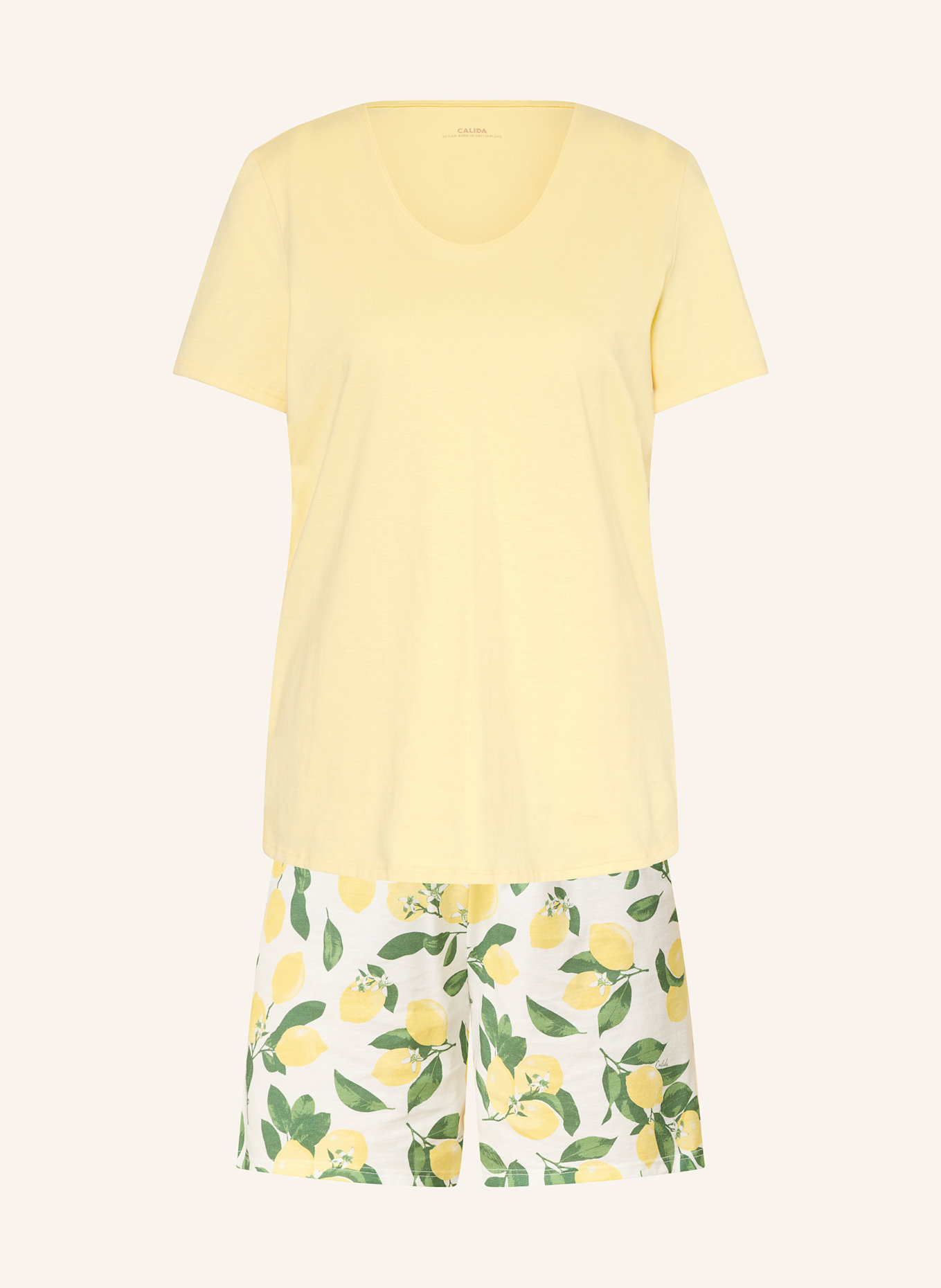 CALIDA Shorty pajamas FRUITY DREAMS: YELLOW / WHITE / GREEN