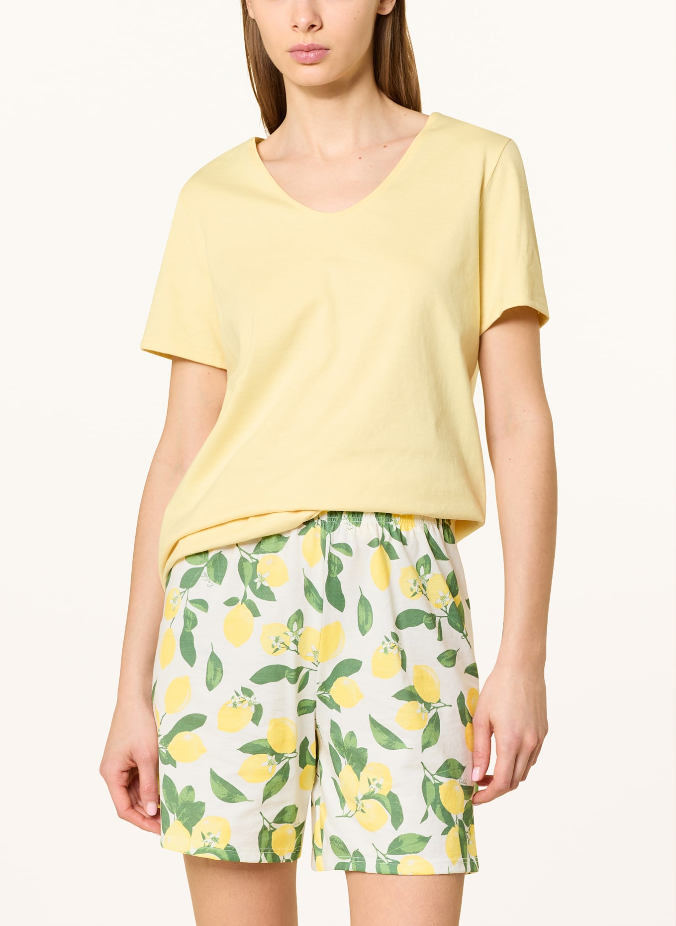 CALIDA Shorty pajamas FRUITY DREAMS: YELLOW / WHITE / GREEN