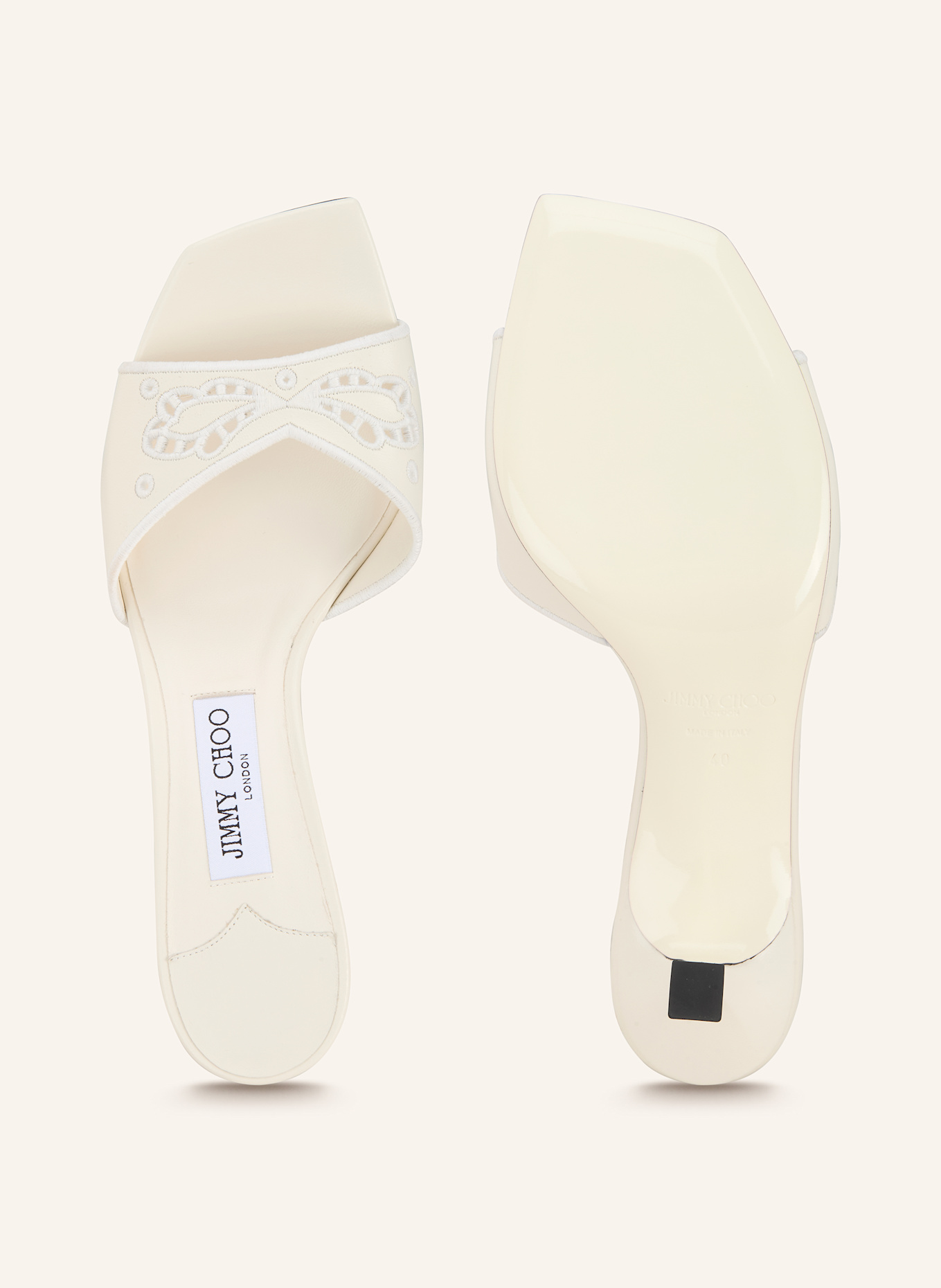 JIMMY CHOO Mules: ECRU
