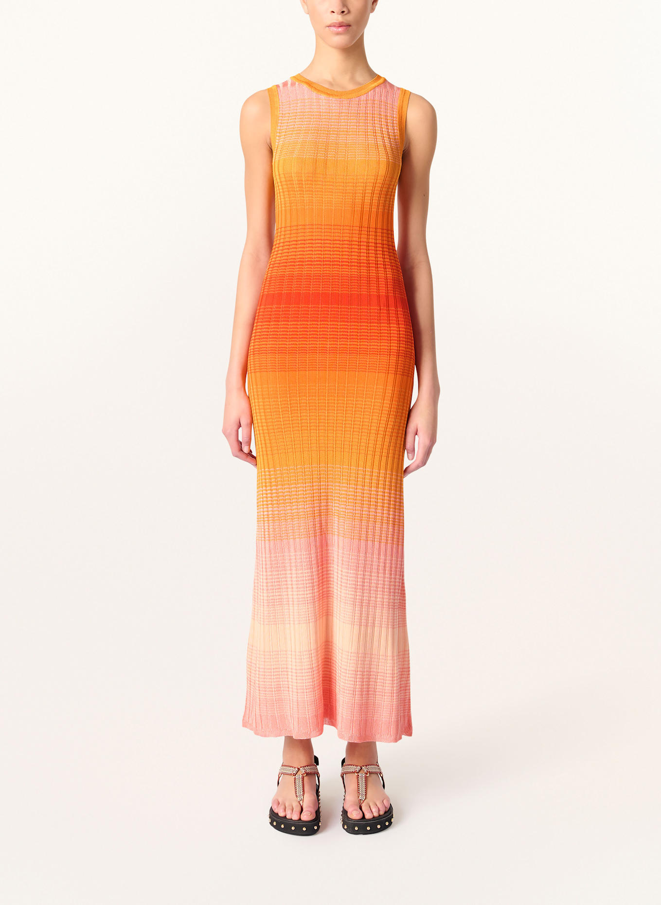 maje Strickleid: ORANGE/ ROT/ ROSÉGOLD