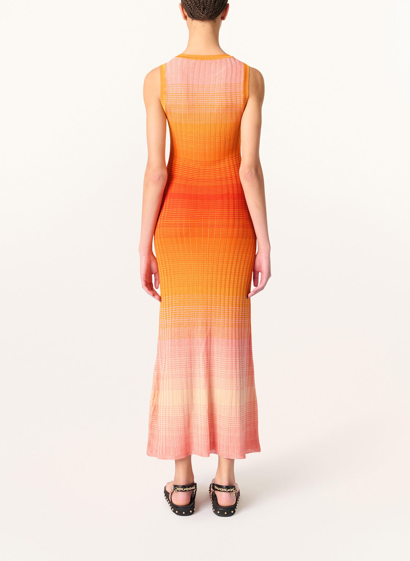 maje Strickleid: ORANGE/ ROT/ ROSÉGOLD