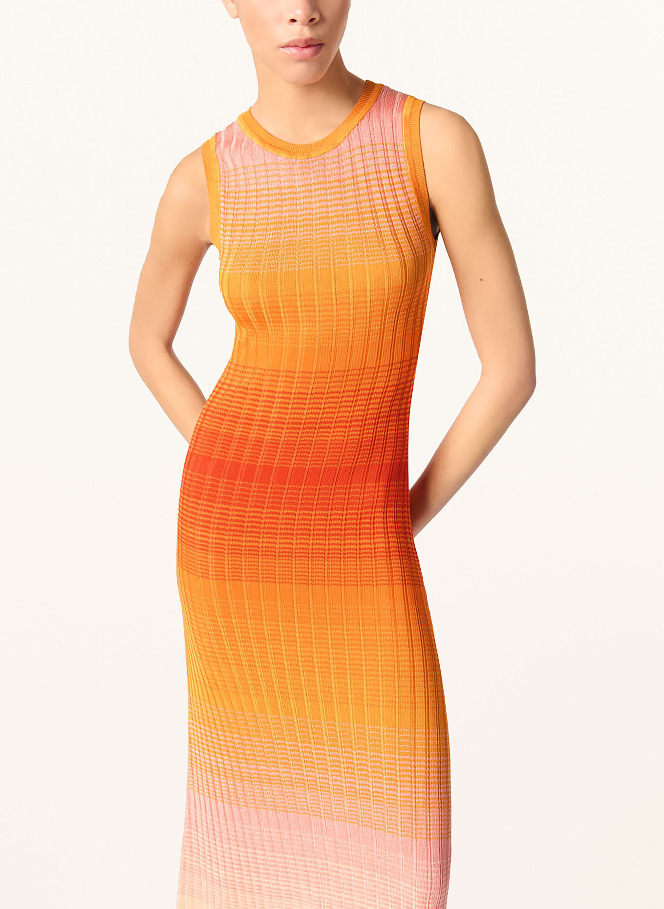 maje Strickleid: ORANGE/ ROT/ ROSÉGOLD