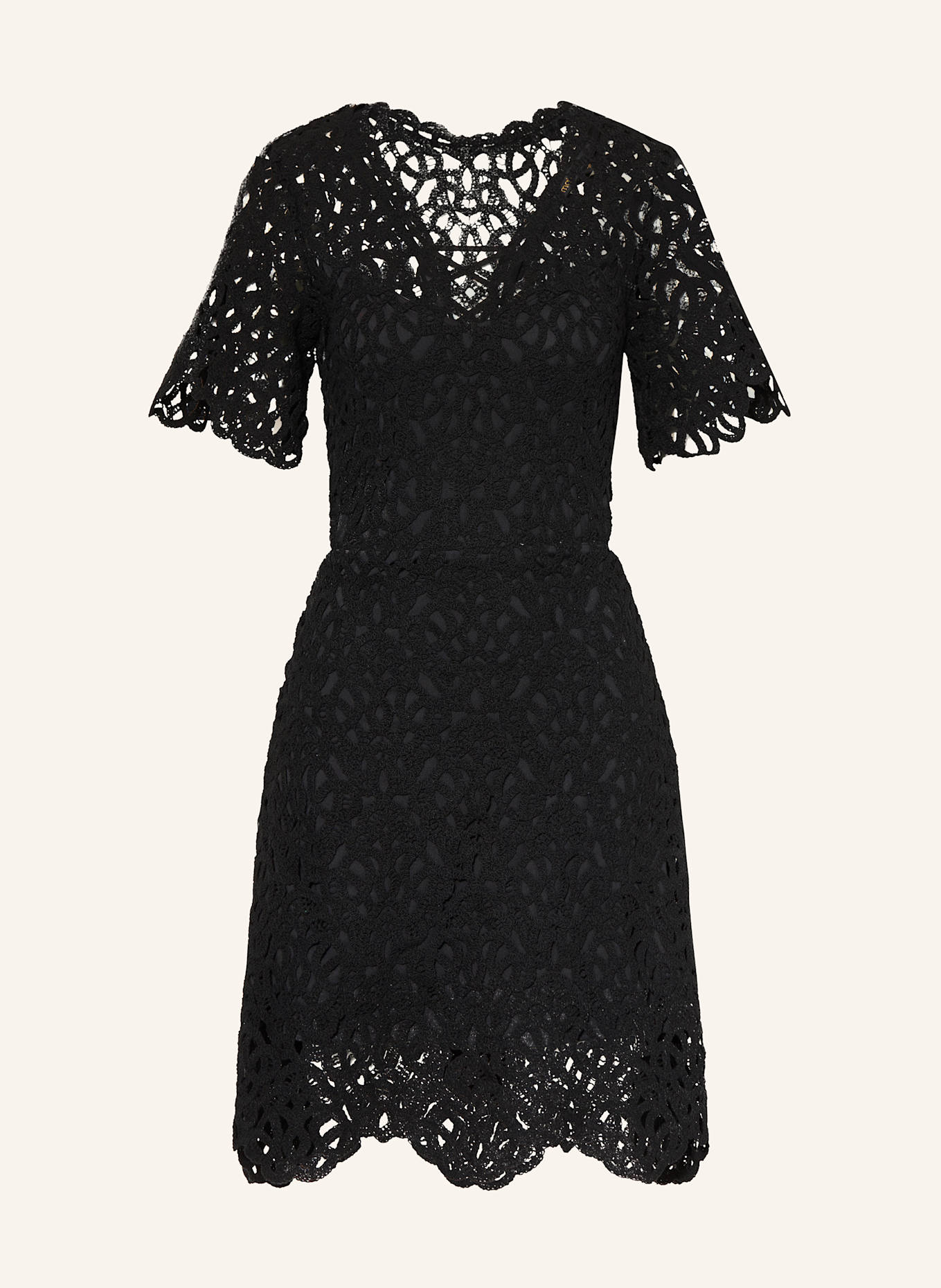maje Häkelkleid mit Cut-outs: SCHWARZ