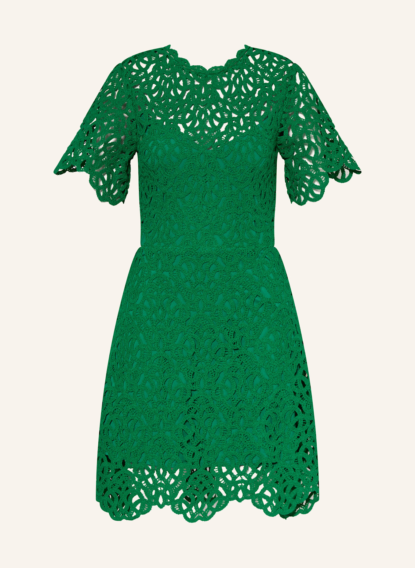 maje Häkelkleid mit Cut-outs: GRÜN