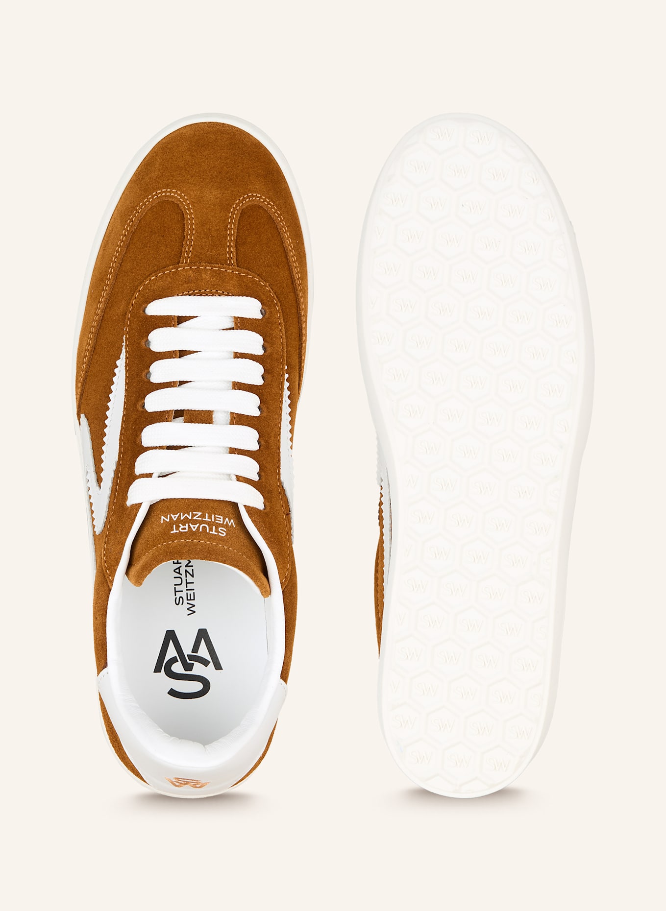 STUART WEITZMAN Sneaker RUNAROUND: BRAUN/ WEISS