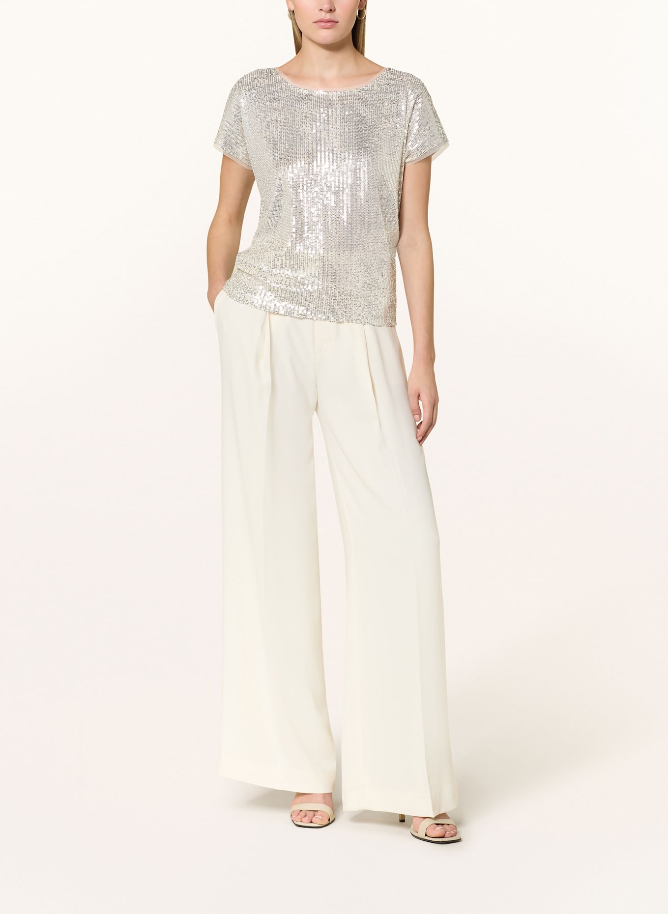 monari T-Shirt mit Pailletten: BEIGE