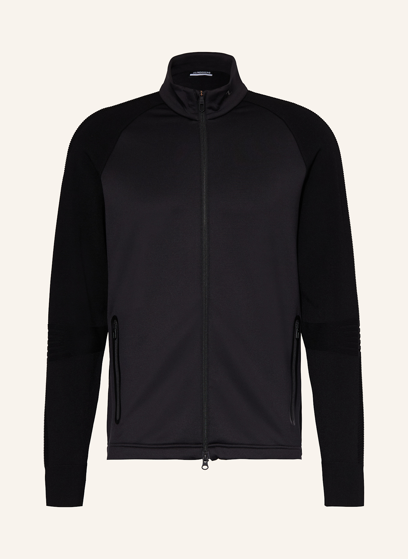 J.LINDEBERG Midlayer-Jacke im Materialmix: SCHWARZ