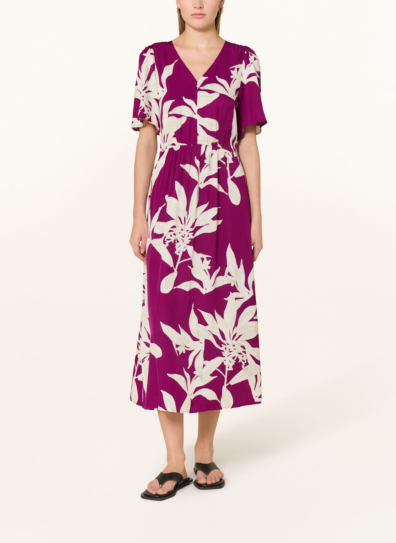 Marc O'Polo Kleid: DUNKELLILA/ ECRU/ KHAKI