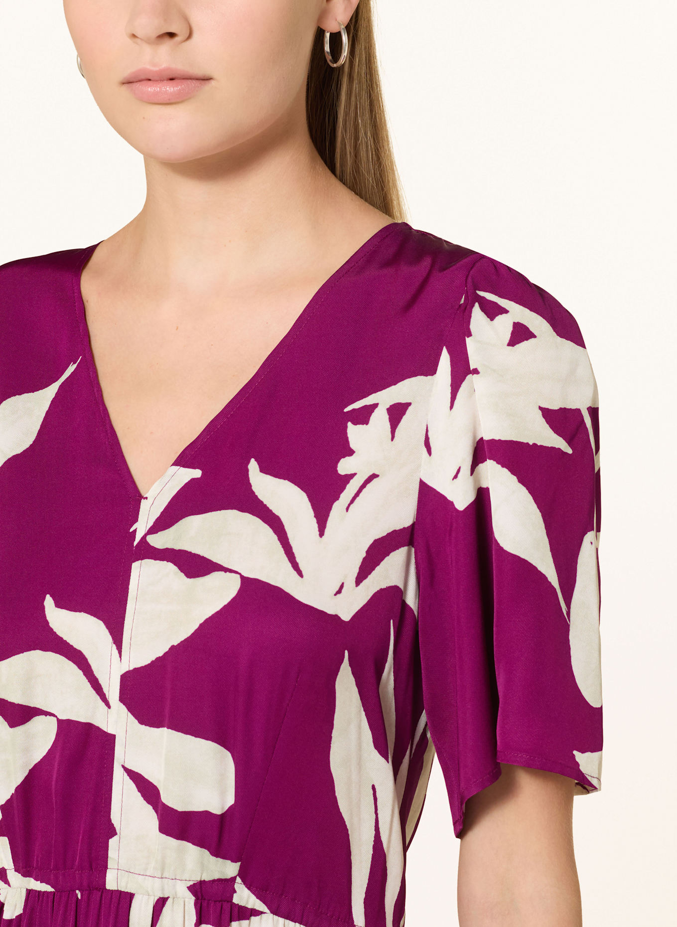 Marc O'Polo Kleid: DUNKELLILA/ ECRU/ KHAKI