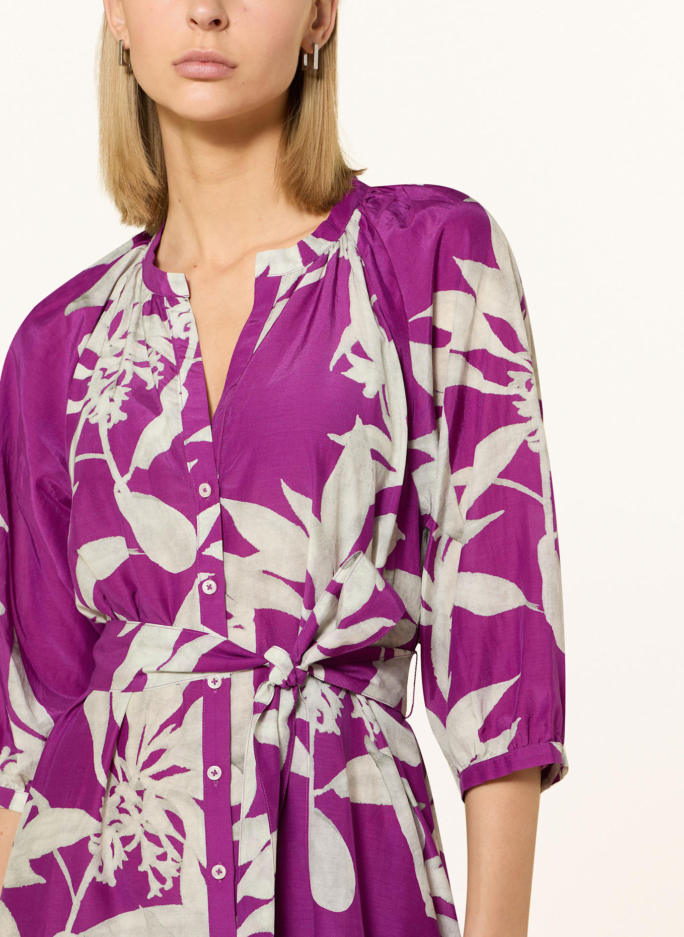 Marc O'Polo Kleid mit 3/4-Arm: FUCHSIA/ HELLGRAU