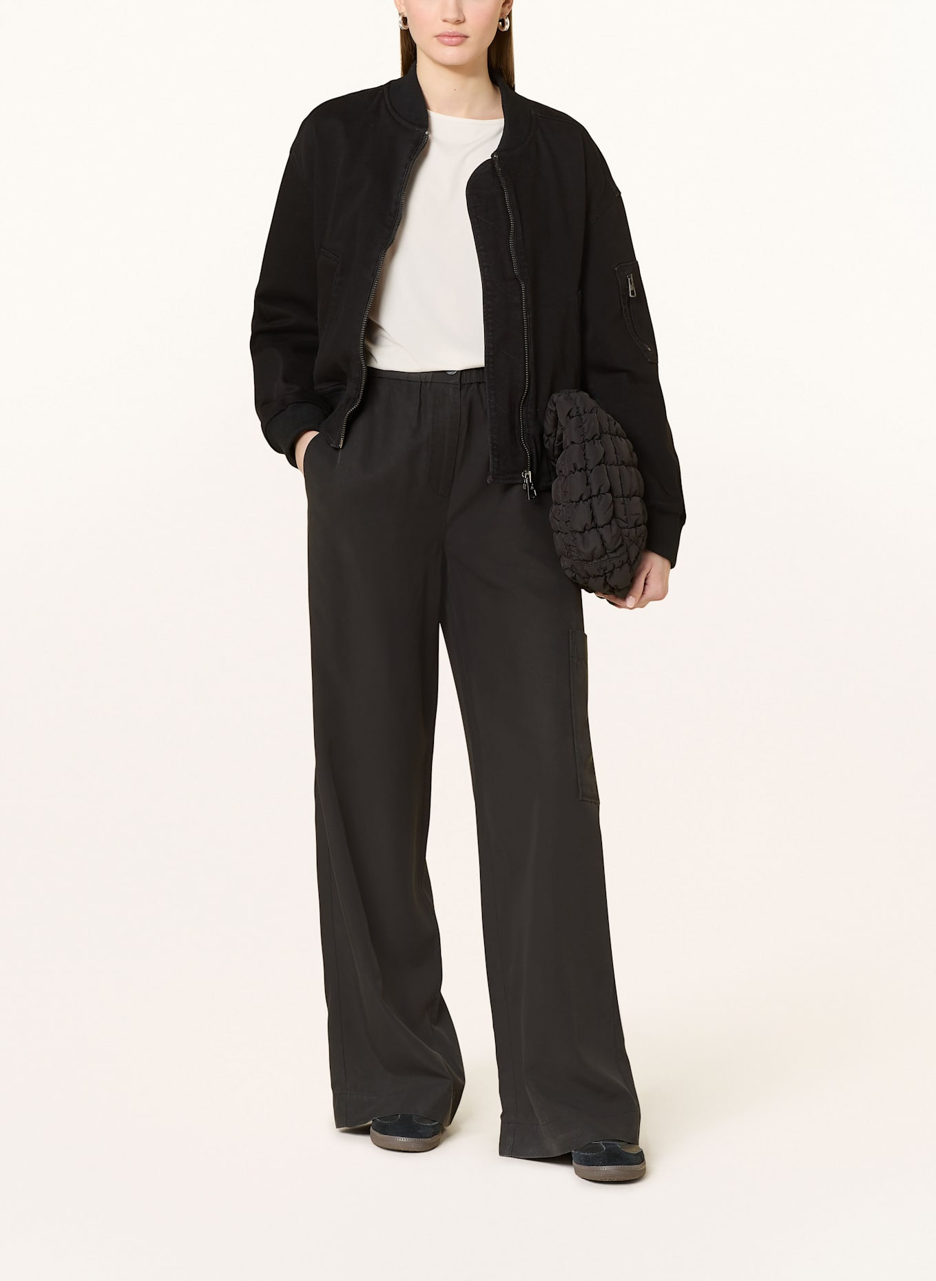 Marc O'Polo Wide leg trousers: BLACK