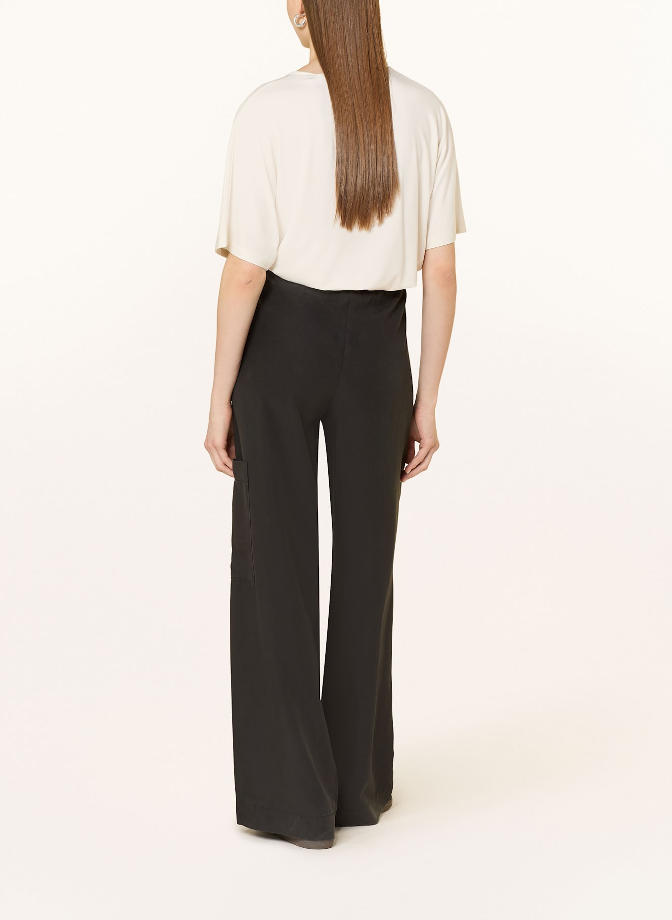 Marc O'Polo Wide leg trousers: BLACK