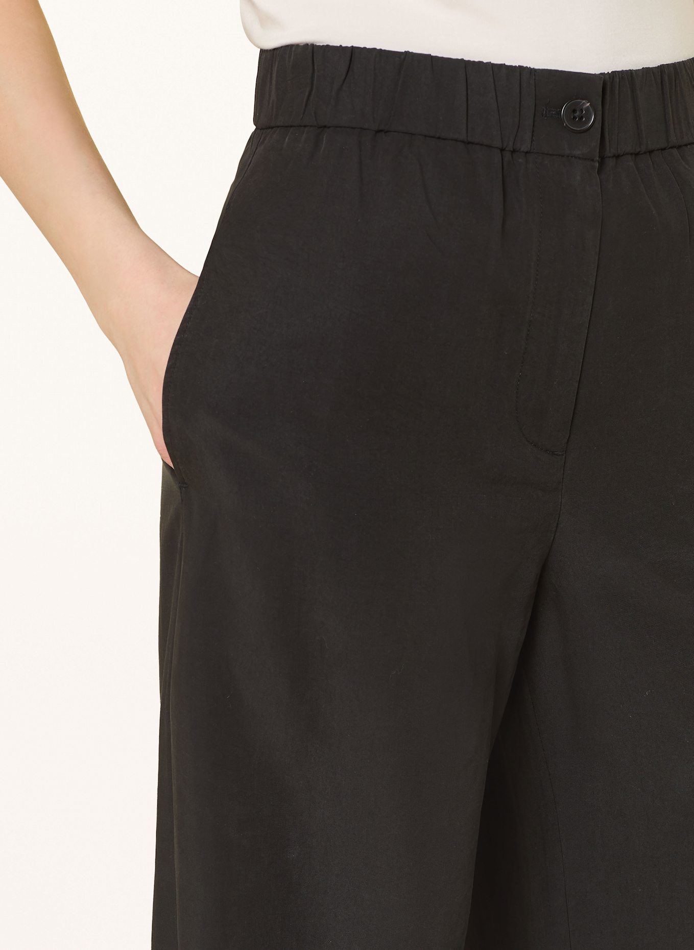 Marc O'Polo Wide leg trousers: BLACK