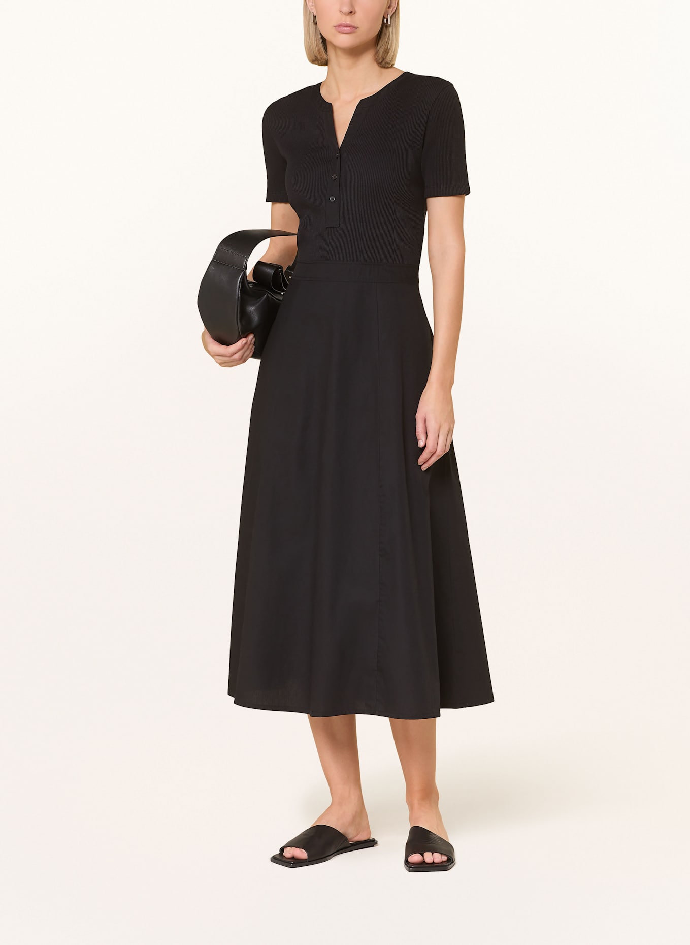 Marc O'Polo Kleid im Materialmix: SCHWARZ