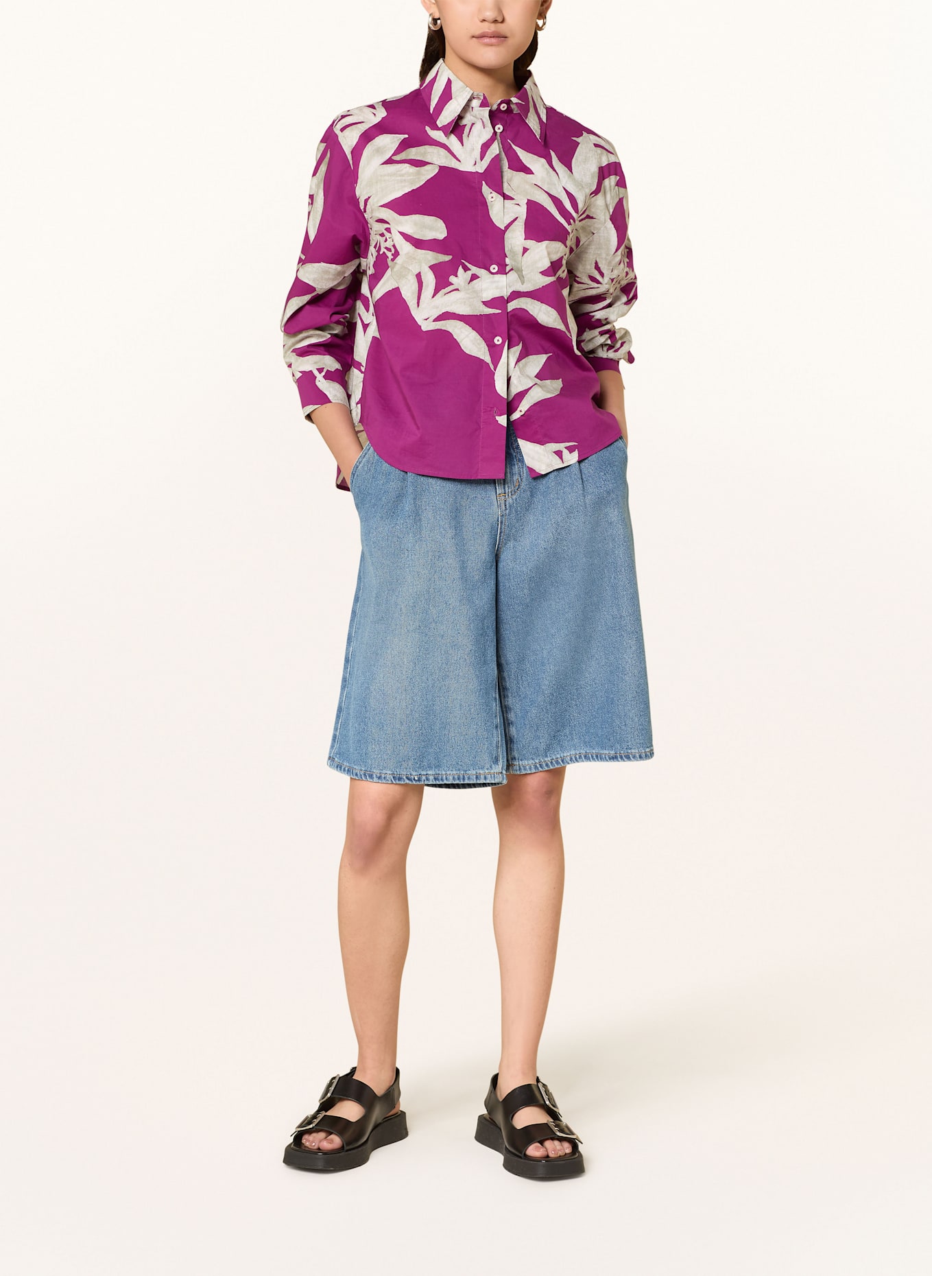 Marc O'Polo Hemdbluse: FUCHSIA / HELLGRAU