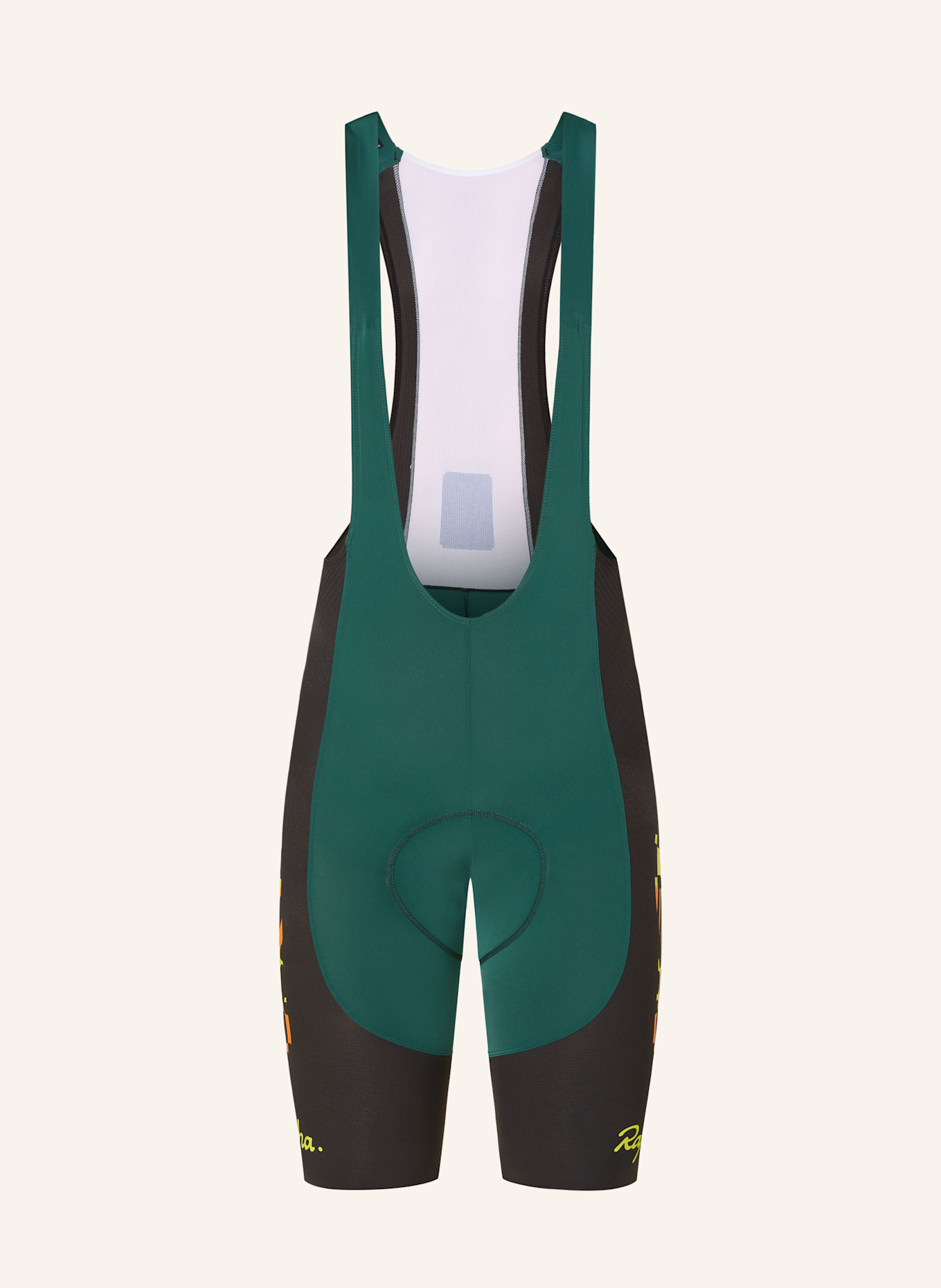 Rapha AMANI PRO TEAM POWERWEAVE BIBS cycling shorts with straps and padded insert: TEAL / BLACK / WHITE