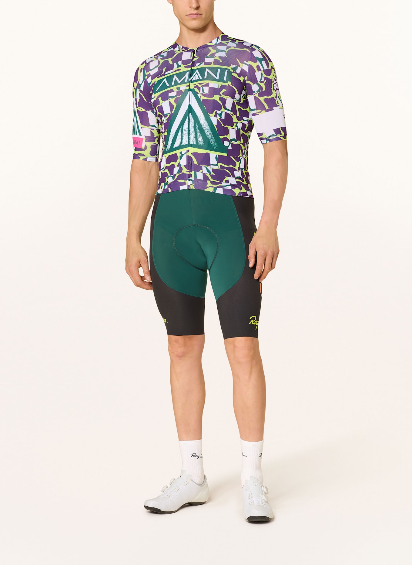 Rapha Koszulka rowerowa AMANI PRO TEAM TRAINING: FIOLETOWY / JASKRAWY ZIELONY / CIEMNOZIELONY