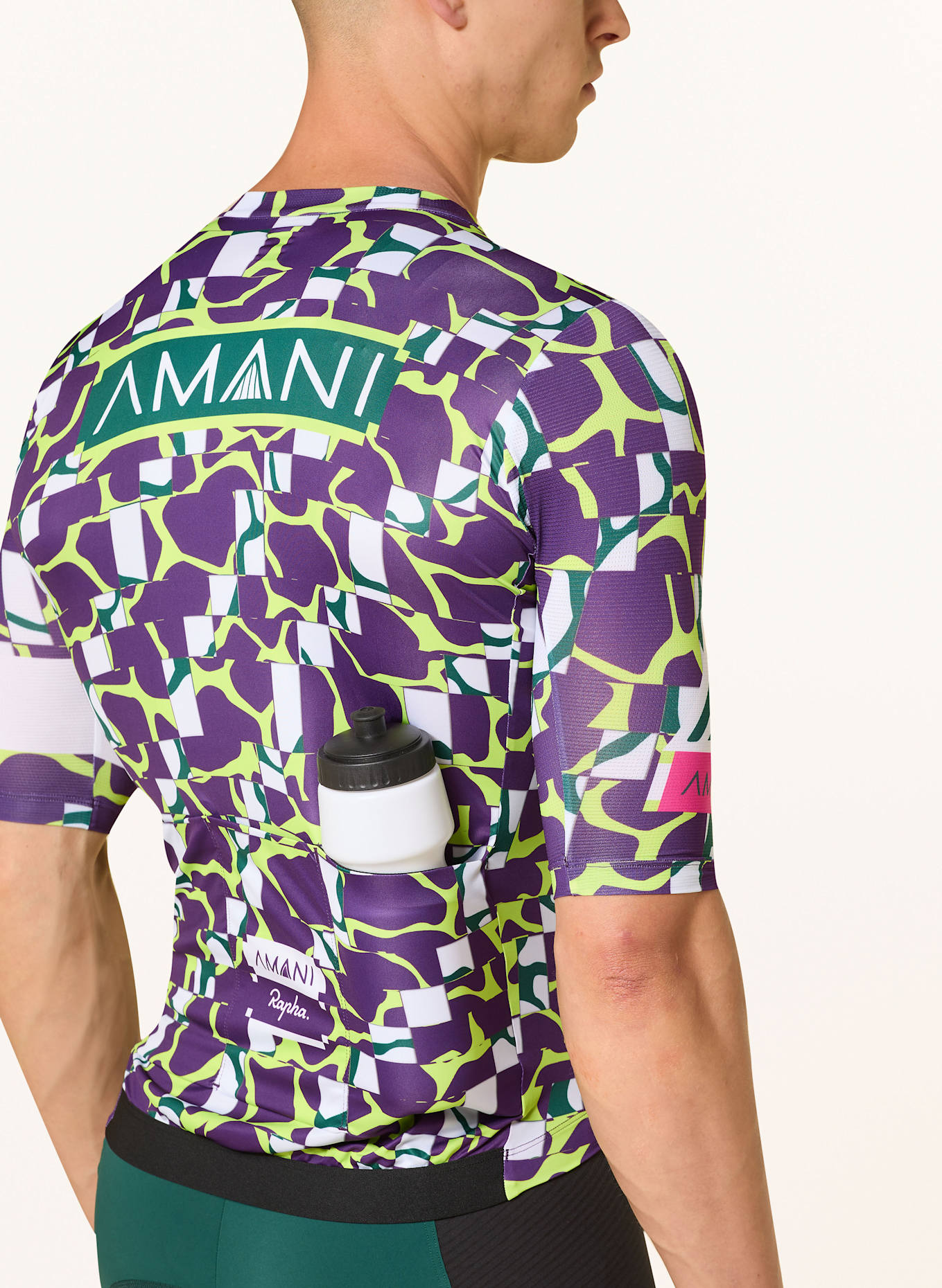 Rapha Koszulka rowerowa AMANI PRO TEAM TRAINING: FIOLETOWY / JASKRAWY ZIELONY / CIEMNOZIELONY