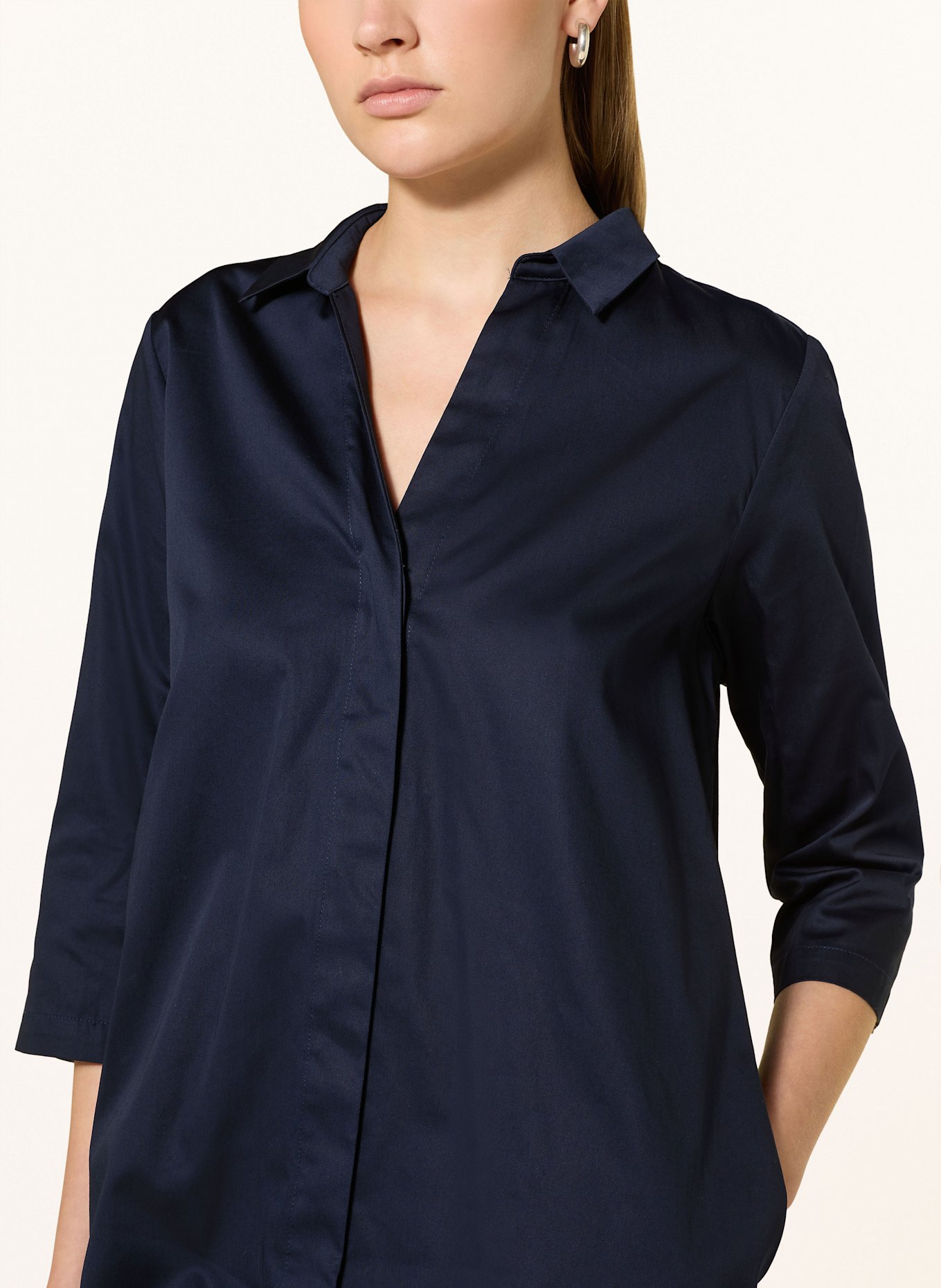 MILANO ITALY Hemdblusenkleid mit 3/4-Arm: DUNKELBLAU