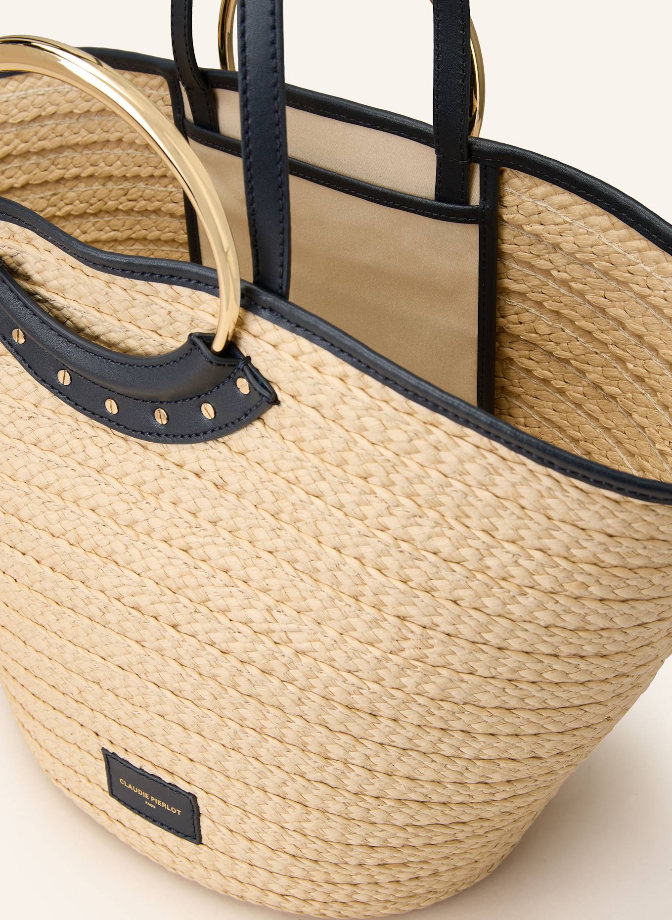 CLAUDIE PIERLOT Torba plażowa: BEŻOWY/ CZARNY